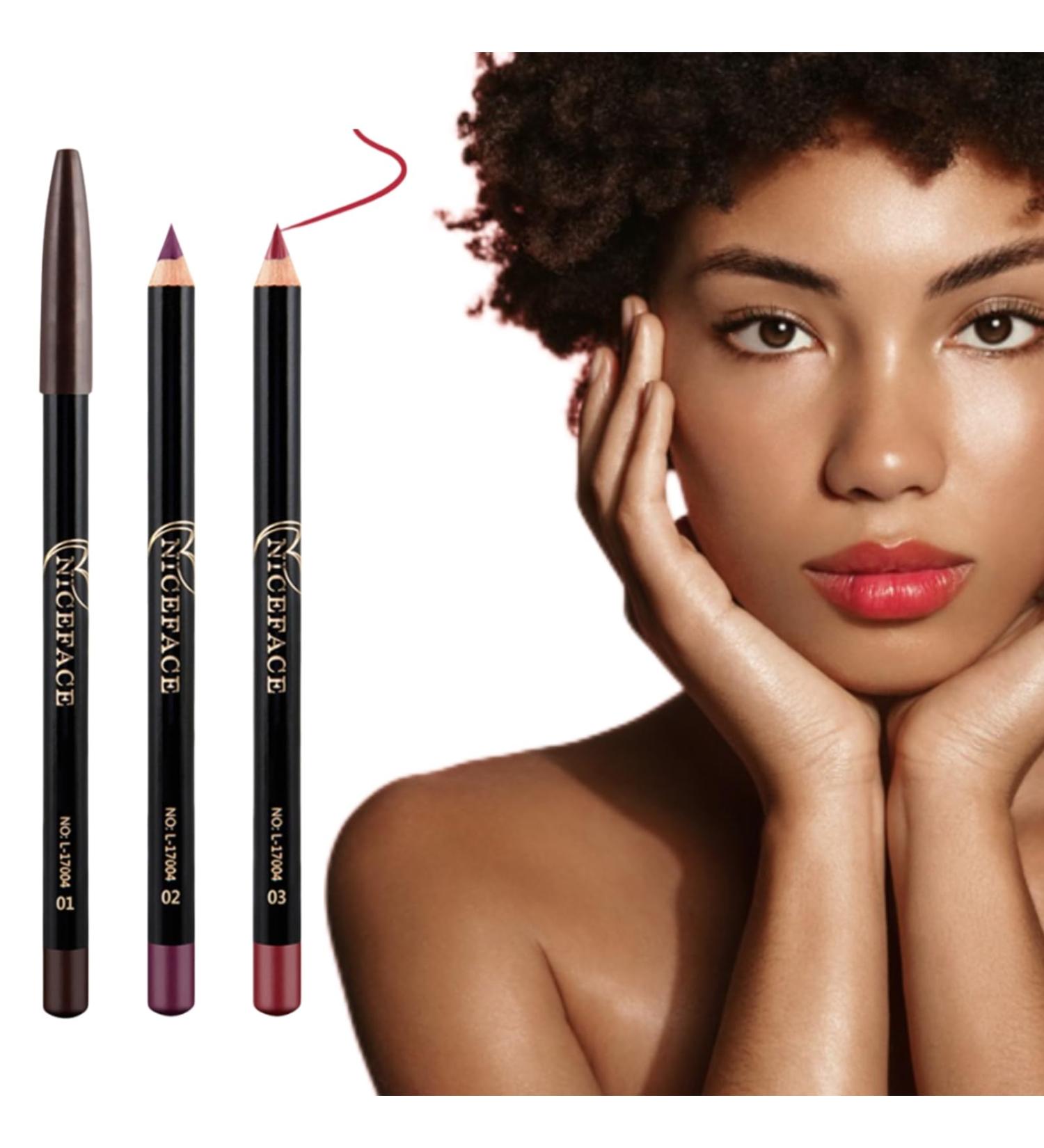 Matte Lip Liner Pencil Set -12pcs/set NICEFACE Waterproof Long-lasting Lip Liner Pencil Lipliner Pen Makeup Cosmetic - Buy Online on GoSupps.com