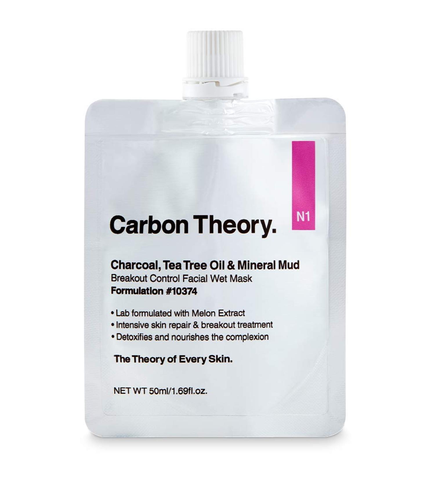 Carbon Theory | Charcoal Tea Tree Oil & Mineral Mud Breakout Control Face Mask | Natural Vegan And Cruelty Free | 50ml - Buy Online on GoSupps.com