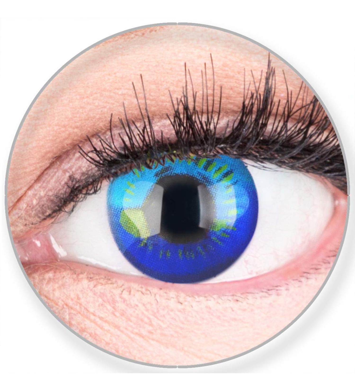 Buy Colored Blue Contact Lenses | Anime Blue Circle Lenses | High Coverage No Prescription | Free Lens Case Included - Buy Online on GoSupps.com