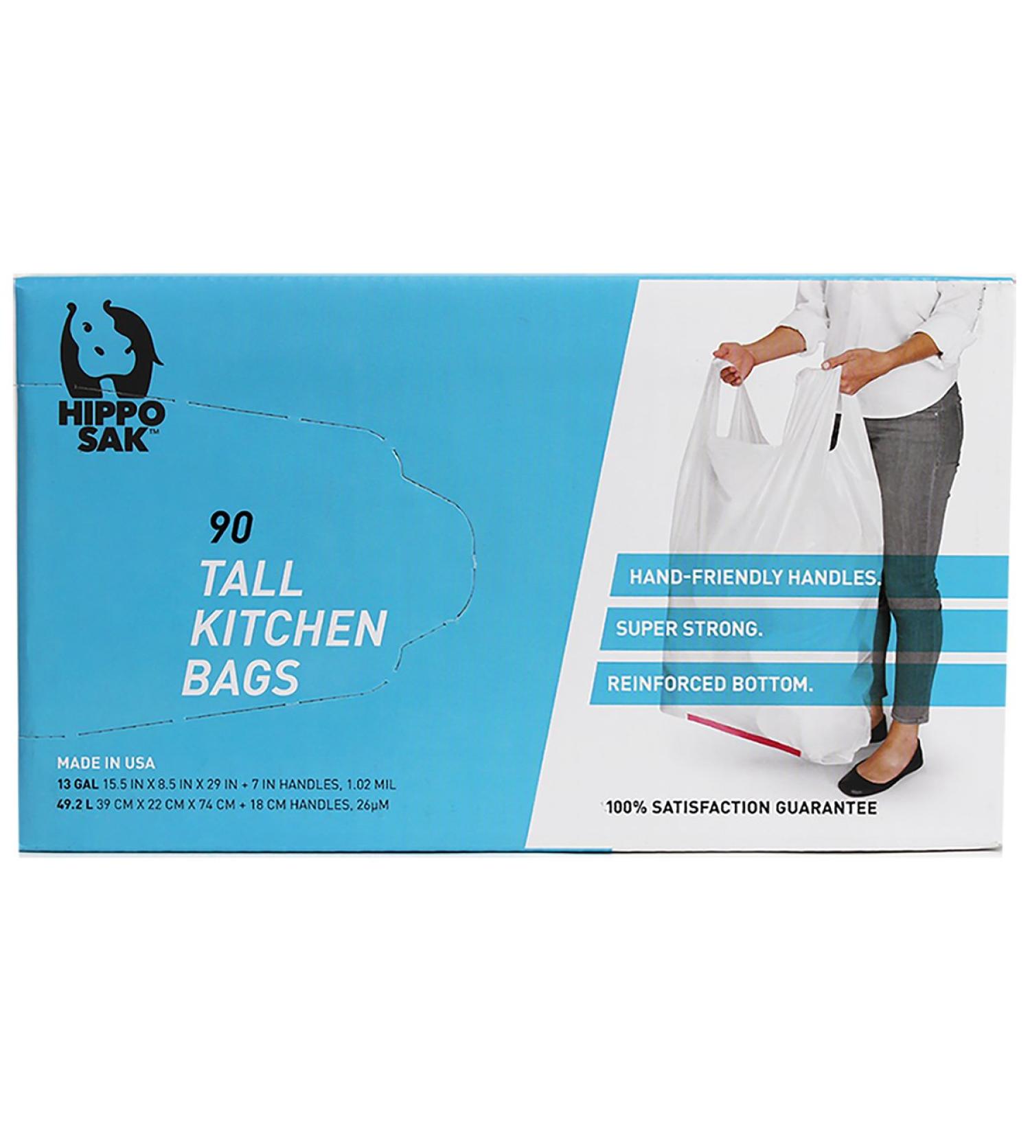 Hippo Sak 13 Gallon Tall Kitchen Trash Bag with Power Strip - 90 Count Unscented - Buy Online on GoSupps.com