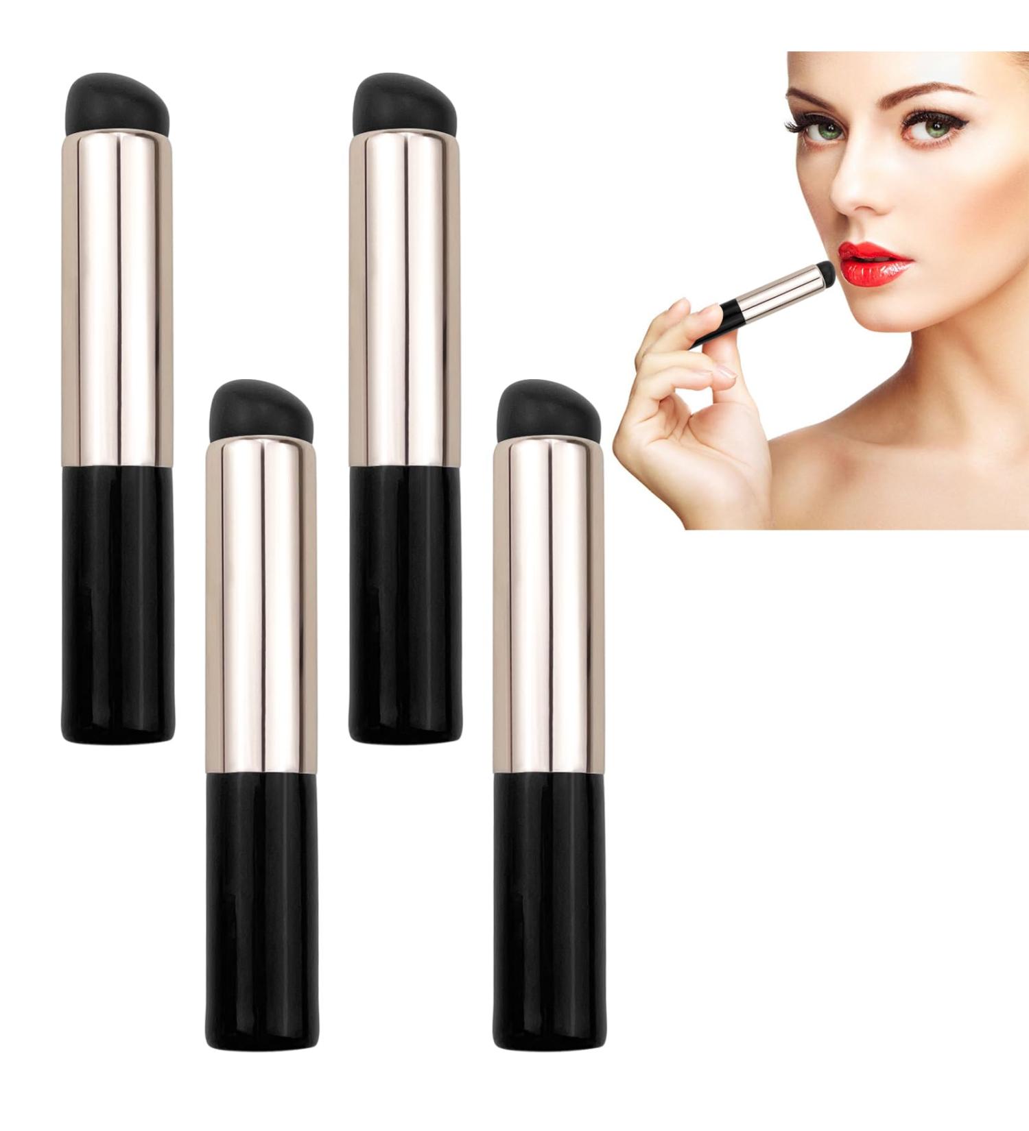 4 Pack Mini Lip Brush with Cover Portable Concealer Makeup Brush Applicator Travel Lip Film Oil Brush Cosmetic Tools for Concealer Lipstick Lip Balm - Buy Online on GoSupps.com