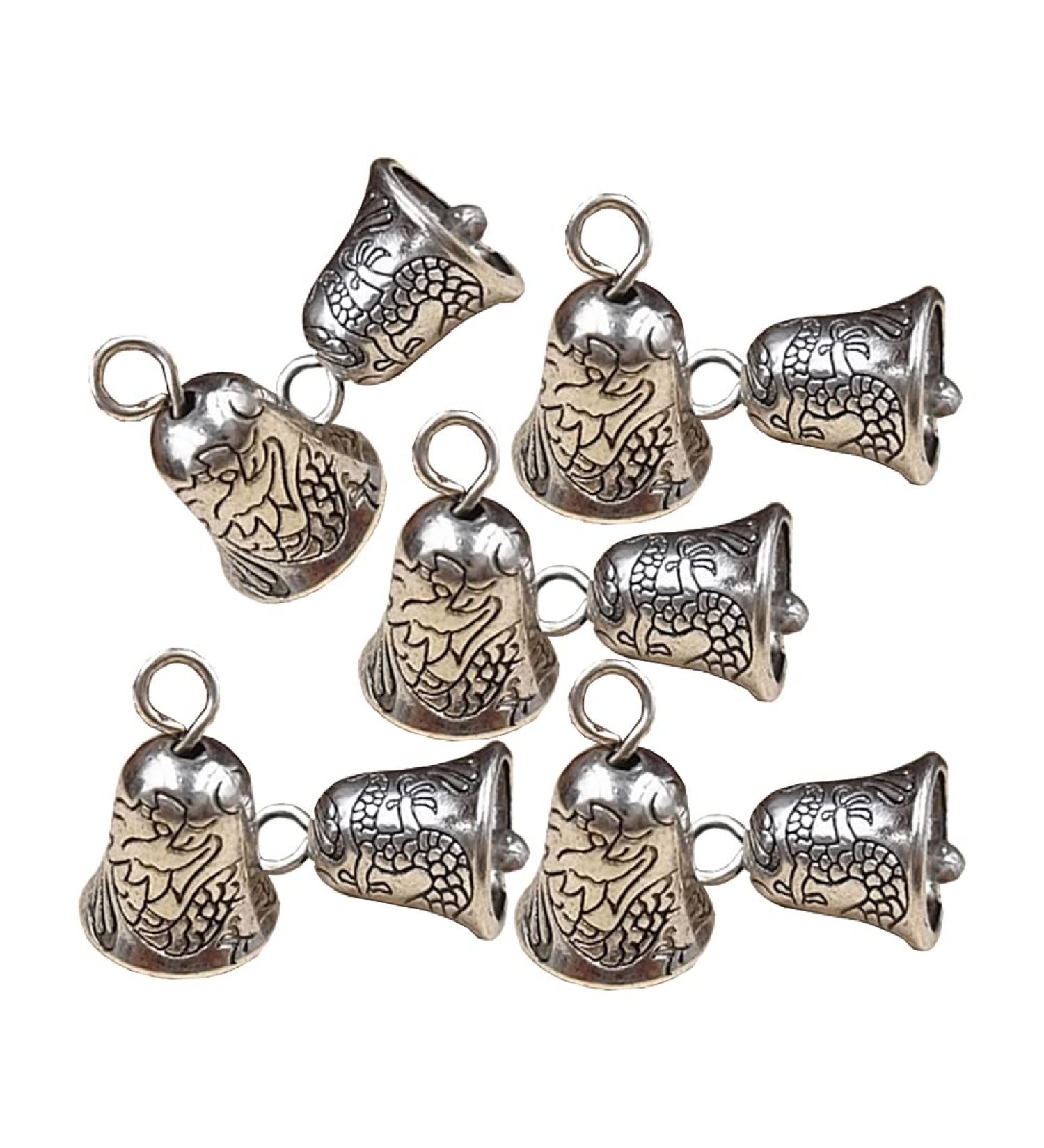 25 Christmas Jingle Bells Vintage Pendants - Xmas Tree Hanging Small Craft Bells - Antique Silver - Buy Online on GoSupps.com
