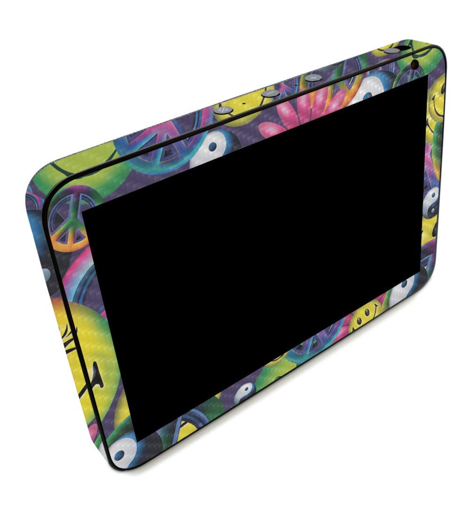 MightySkins Carbon Fiber Skin for Amazon Echo Show 8 (Gen 1) - Peace Smile | Durable Textured Carbon Fiber Finish | Easy to Apply and Change Style | Made in The USA Pink Kaleidoscope