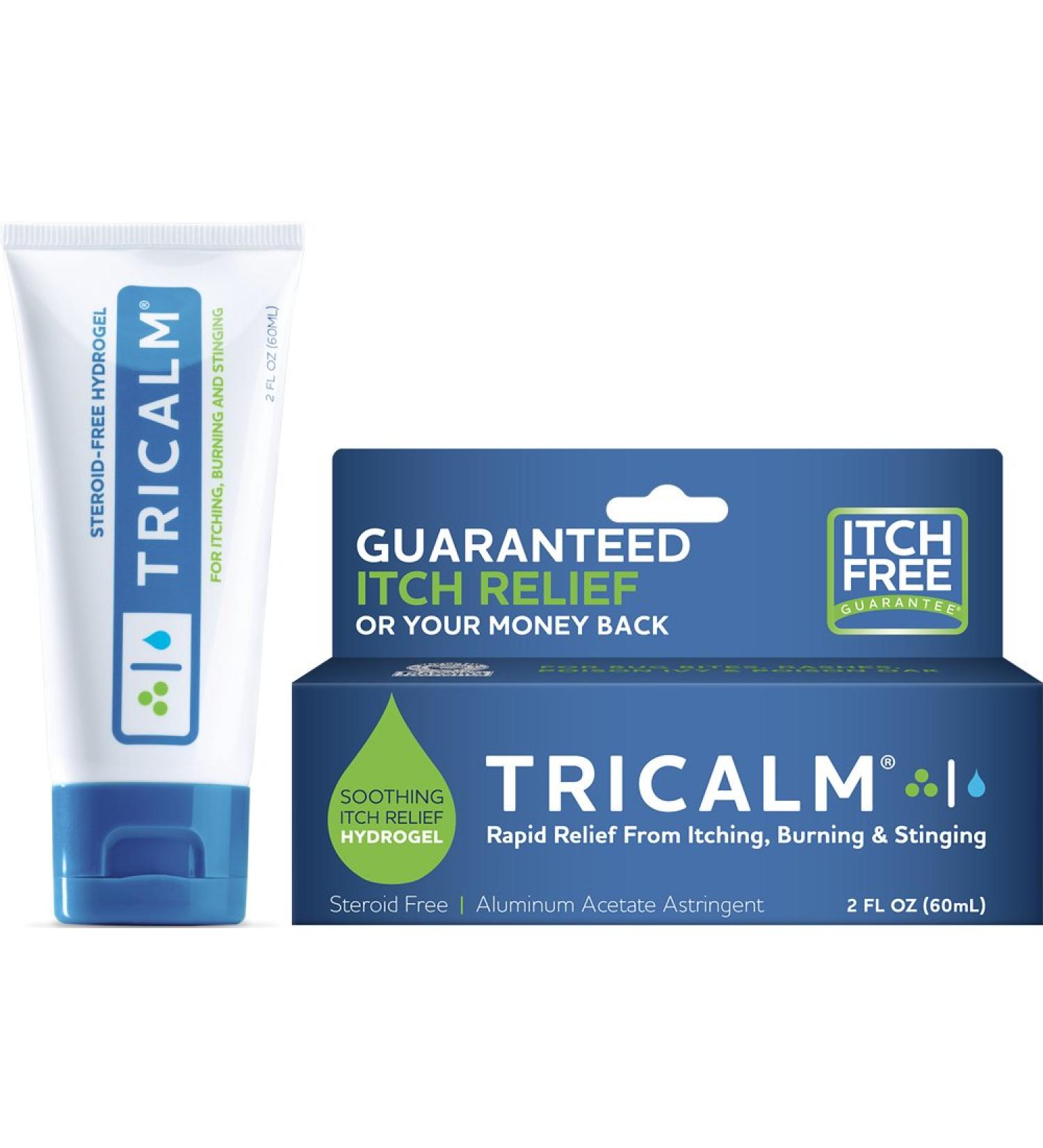 TriCalm Soothing Anti-Itch Hydrogel Steroid-Free Relief for Bug Bites & Eczema | 2 Fl Oz - International Shipping Available - Buy Online on GoSupps.com