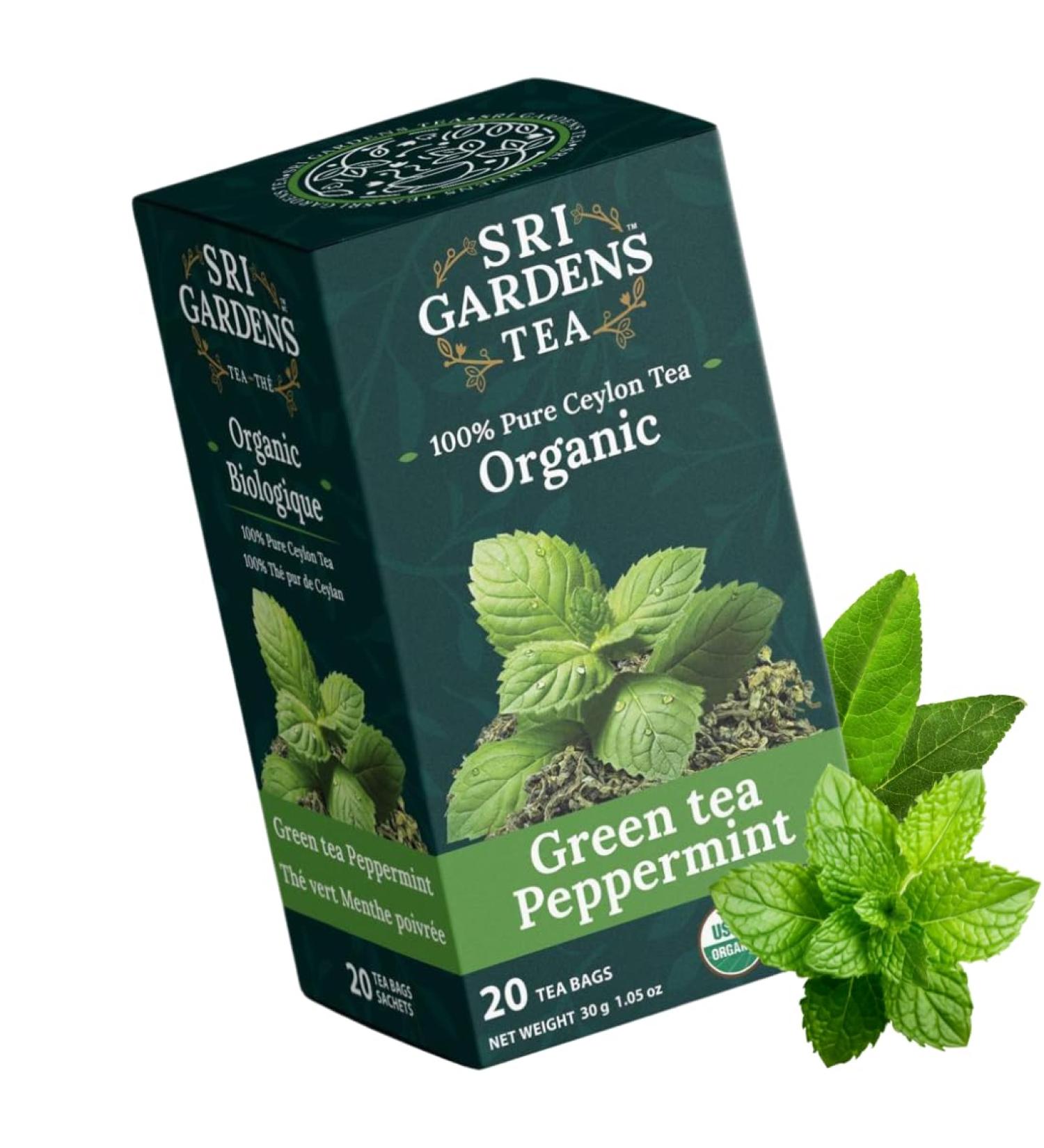 Sri Gardens Tea Green Tea Peppermint Tea Bags 20 count - Buy Online on GoSupps.com
