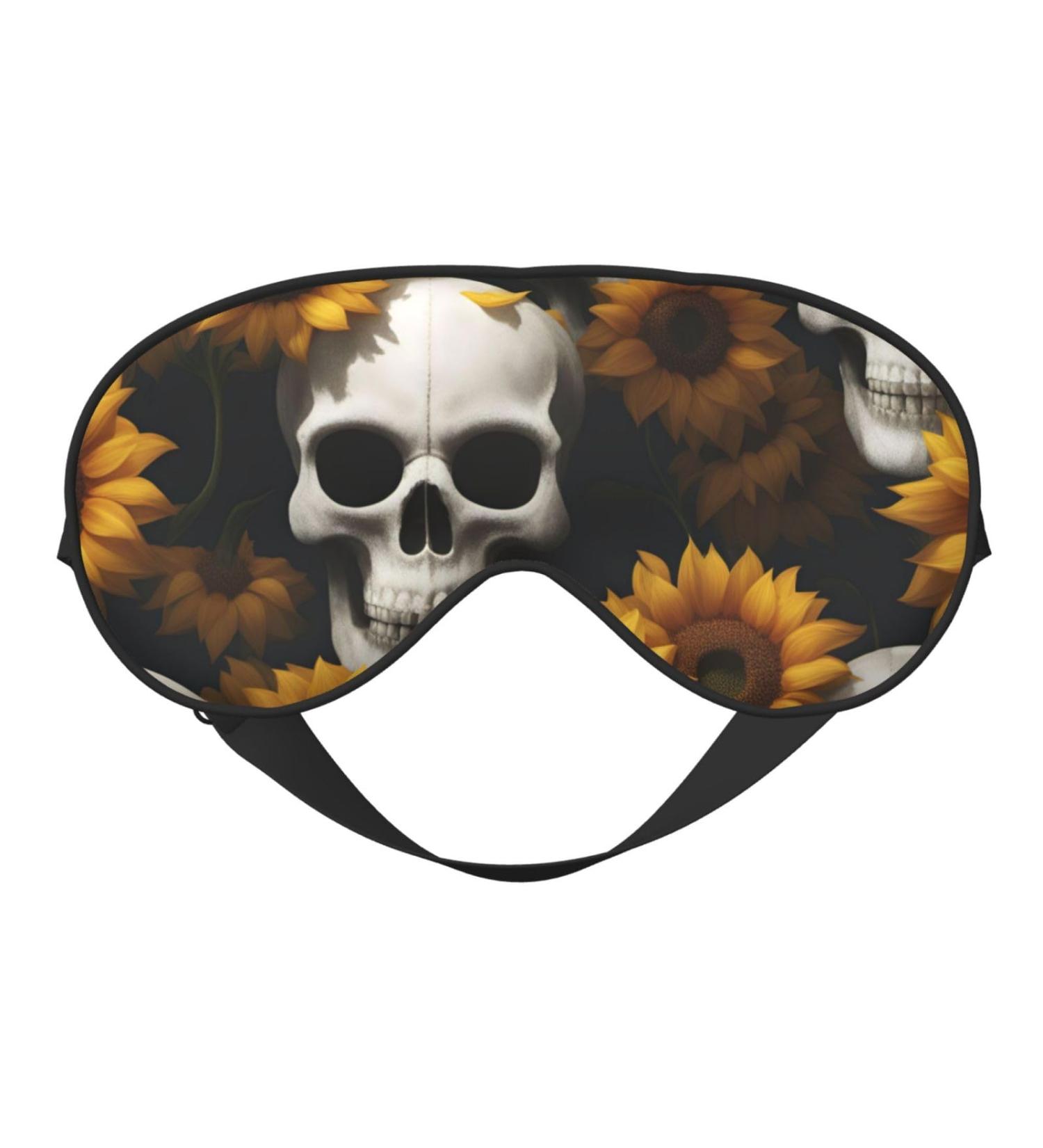 Sunflower Halloween Skull Sleep Mask | Adjustable & Breathable Eye Mask for Comfortable Sleep - Shop Internationally - Buy Online on GoSupps.com