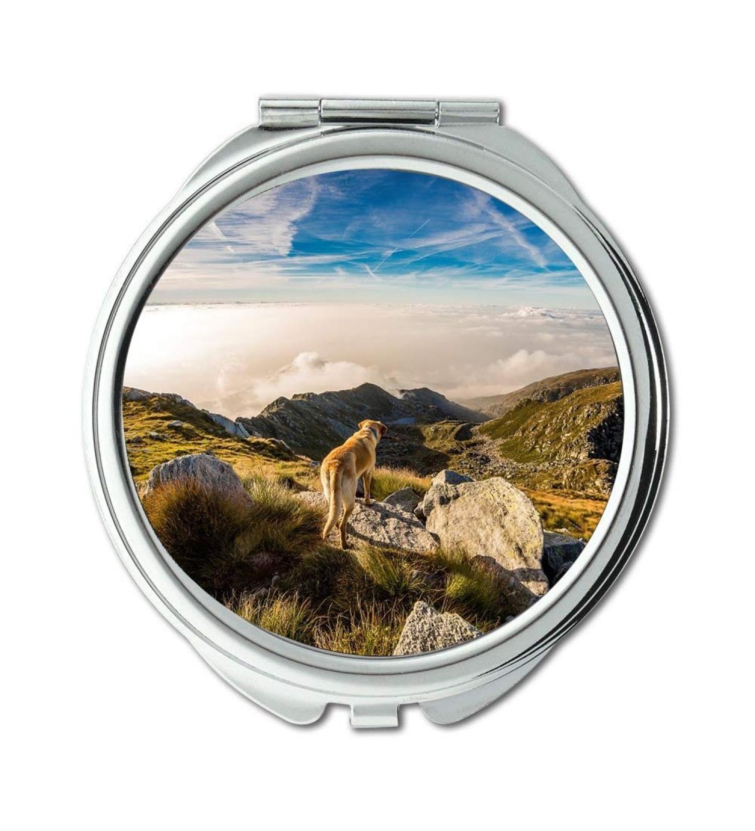YENDOSTEEN Mirror Compact Mirror Dog Mountain Mombarone Clouds Landscape Andrate pocket mirror portable mirror - Buy Online on GoSupps.com