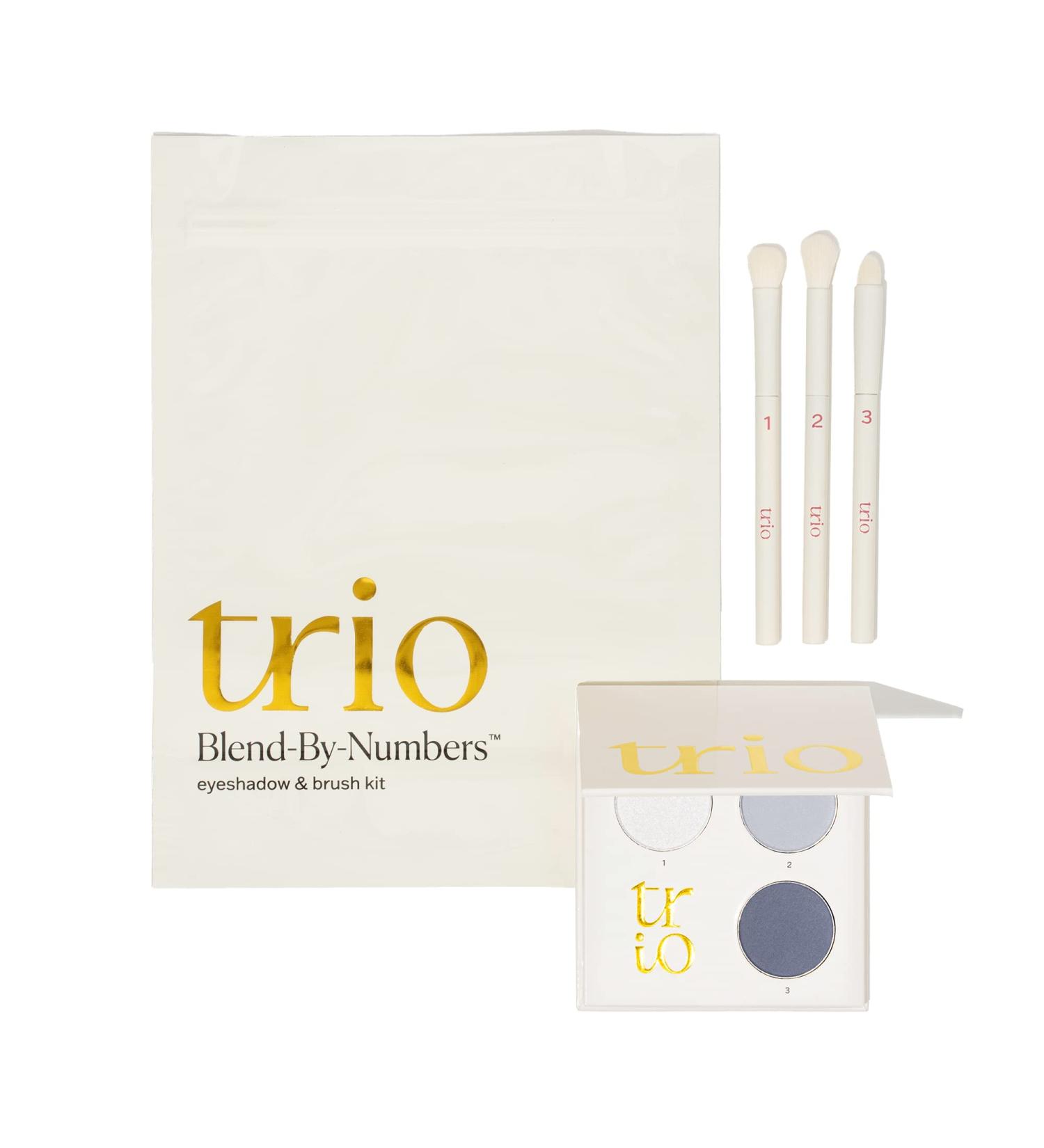 Blend-By-Numbers Palette Kit by Trio Beauty | Versatile Eyeshadow Palette for All Skin Tones | Includes Brush Set | Perfect Travel Companion | Easy-to-Use Nude Shades | Moonlight Glam - Buy Online on GoSupps.com