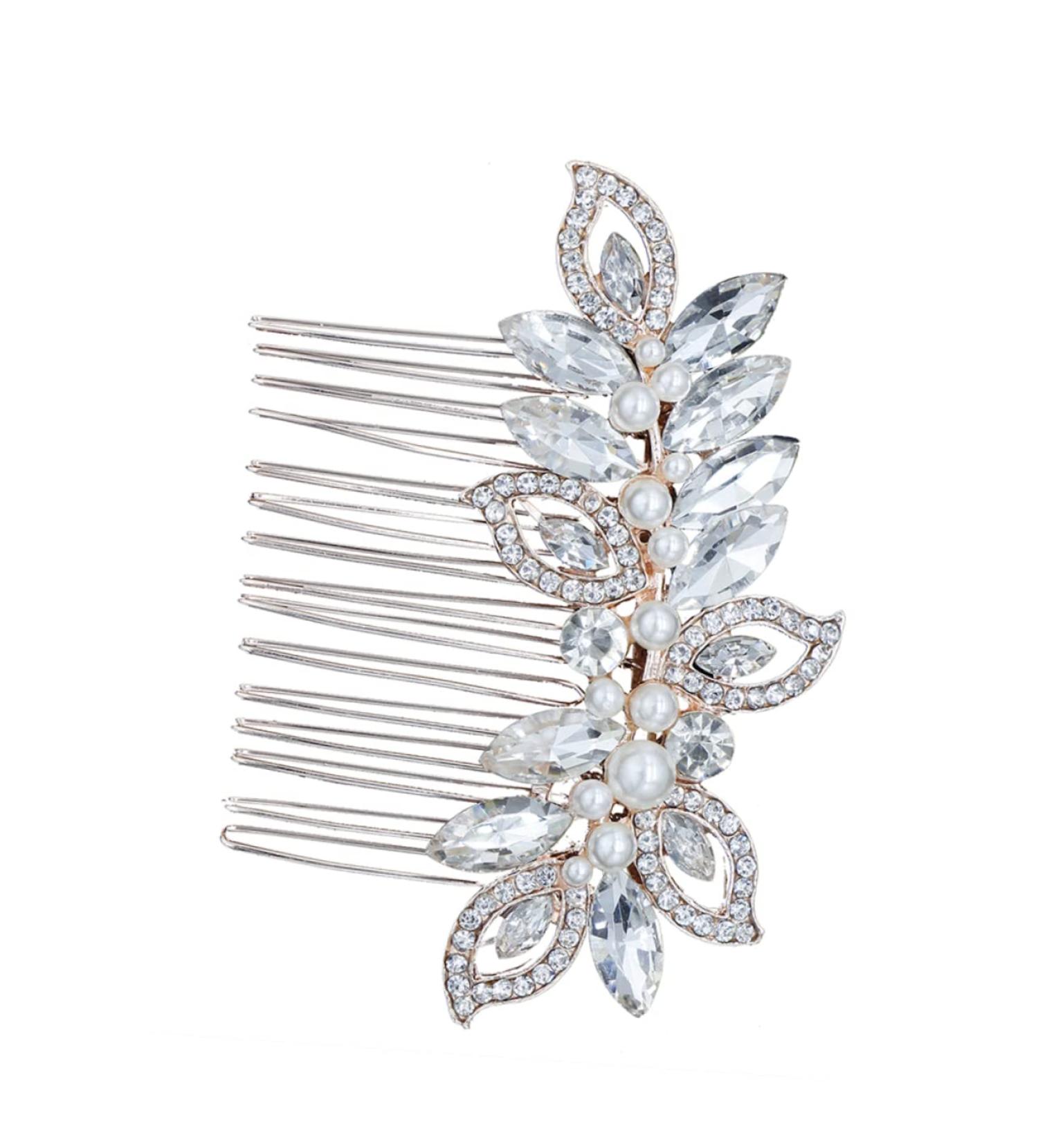 DOITOOL Gold Headpiece Wedding Hair Combs Silver Hair Accessories Rhinestone Bridal Comb Rhinestone Hair Comb Wedding Hair Accessory Headwear for Women Hairpin Crystal Bride - Buy Online on GoSupps.com