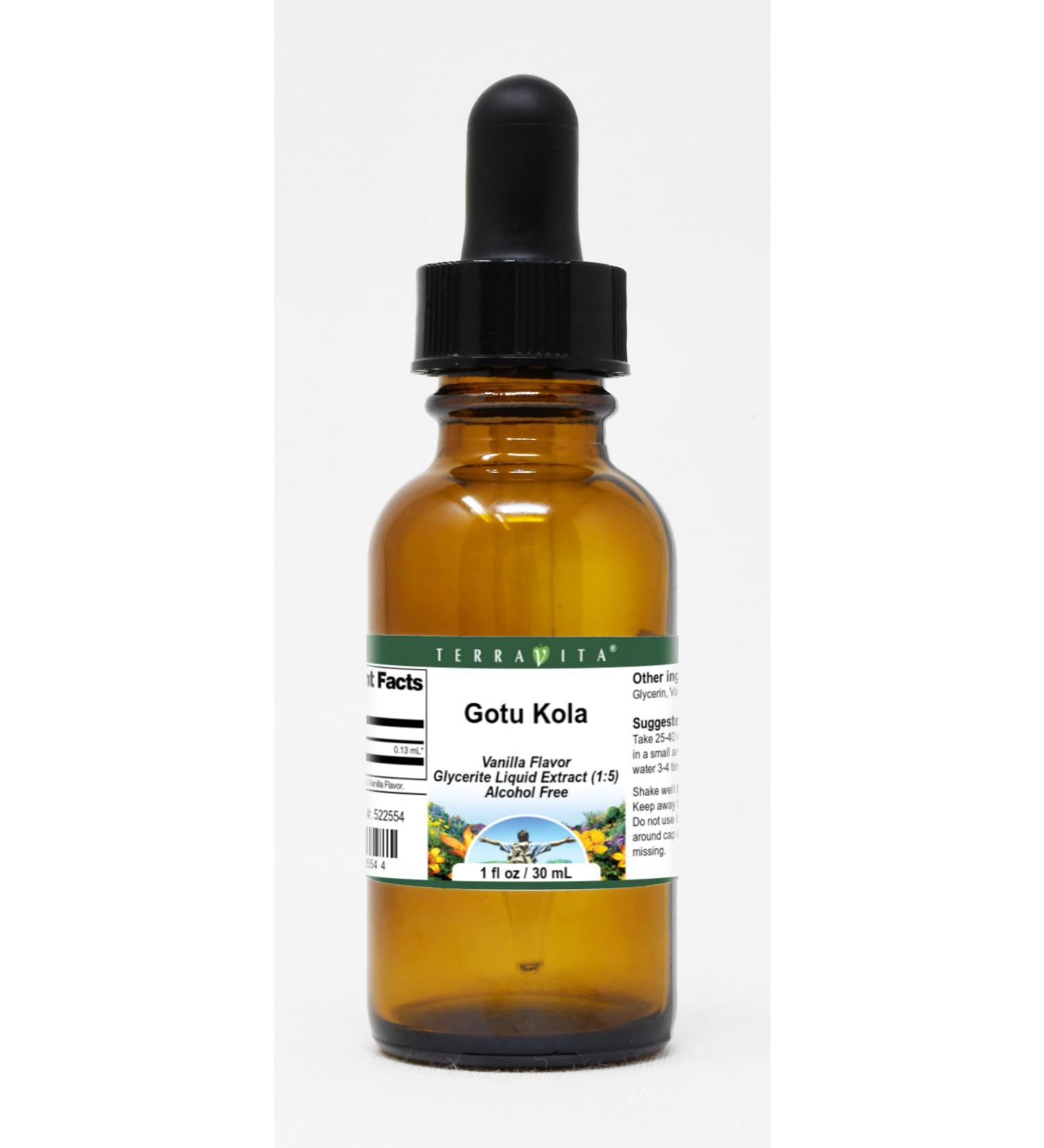 Gotu Kola Glycerite Liquid Extract (1:5) - Vanilla Flavored (1 oz ZIN: 522554) - Buy Online on GoSupps.com
