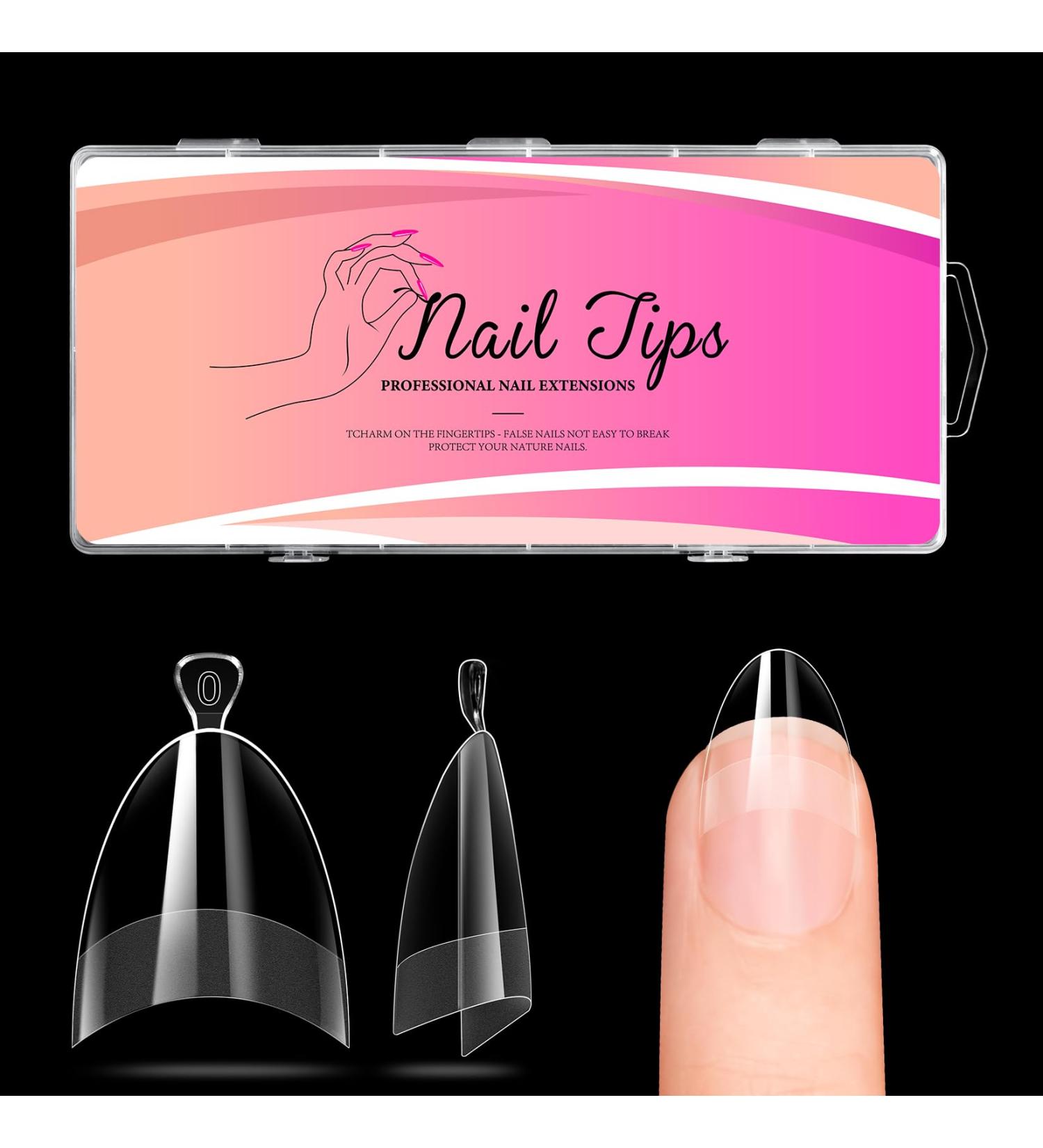 Ranrose Short Almond Nail Tips - 600PCS Clear Half Cover Soft Gel - 12 Sizes for Acrylic Nails - Professional Quality Fake Nails for Salon & Home DIY Manicure - Buy Online on GoSupps.com