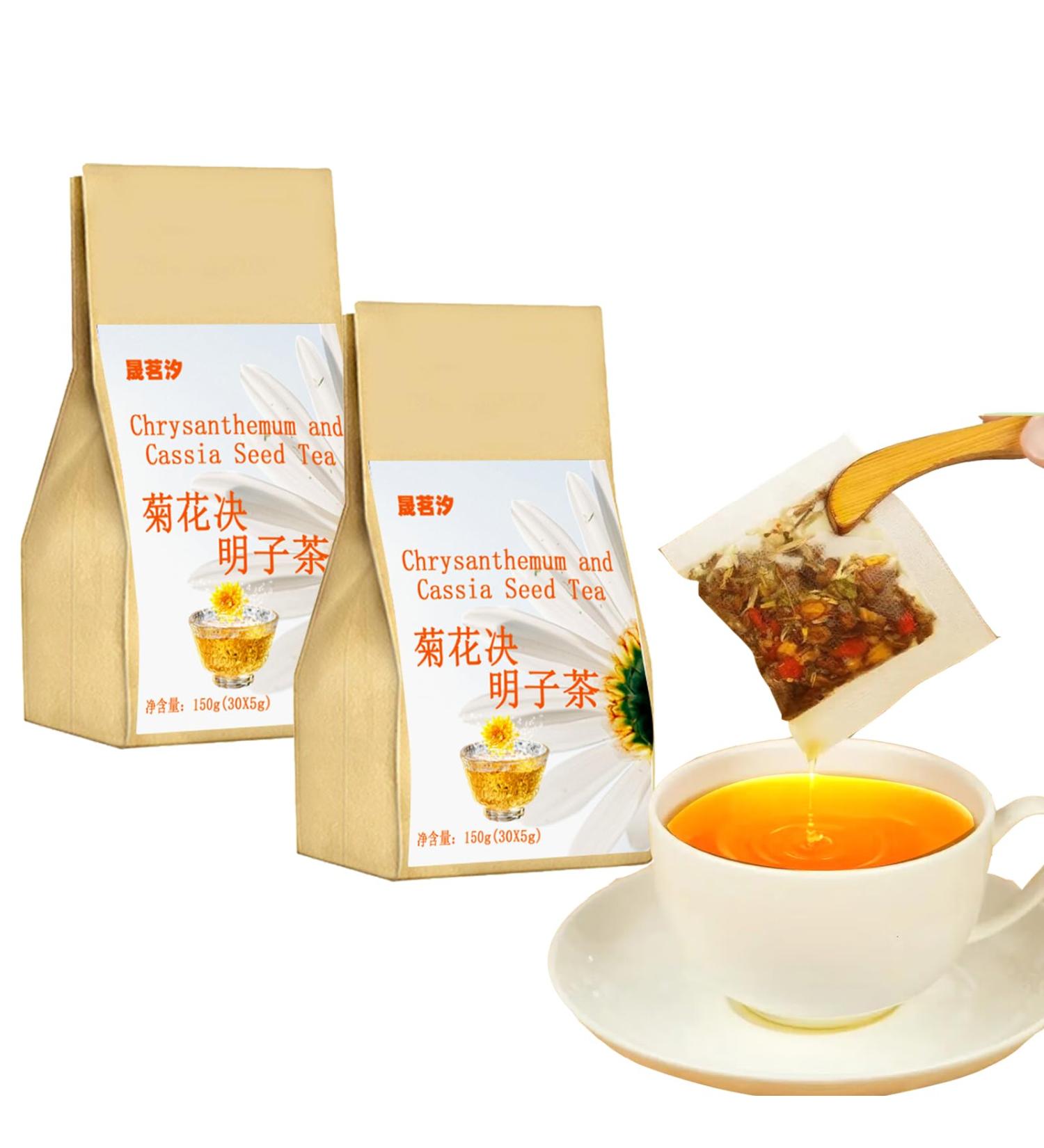 Chrysanthemum Cassia Seed Tea Bags 10.6OZ/300g(5g*60bags) Combination of Floral Tea Chrysanthemum Cassia seed Burdock Wolfberry Honeysuckle Osmanthus Flower Chinese Herbal Tea  - Buy Online on GoSupps.com