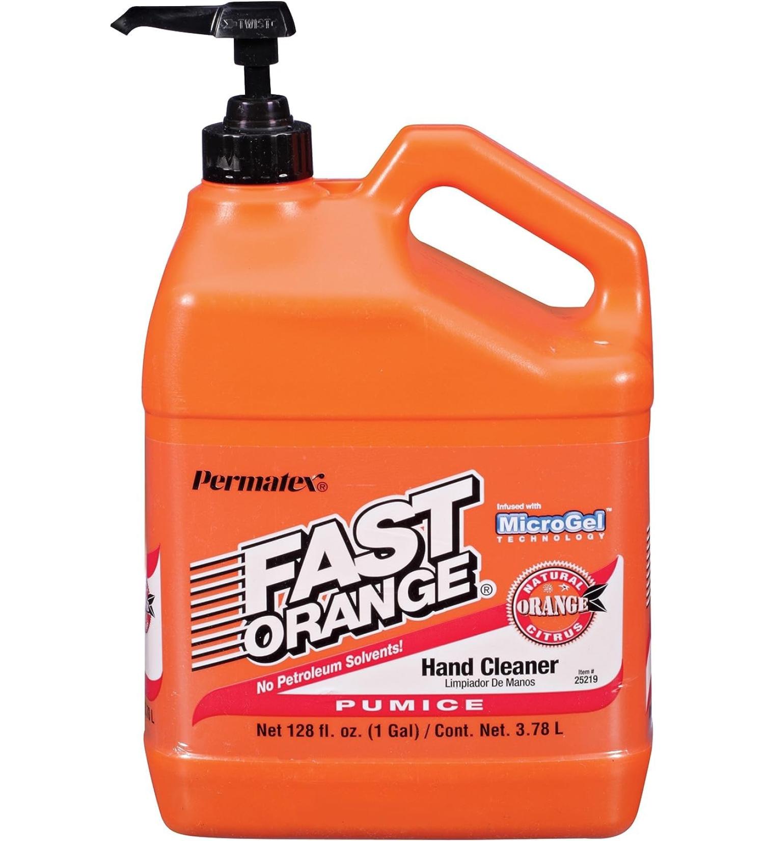 PERMATEX 25219 FAST ORANGE HAND CLEANERPUMICE 1 GALLON BOTTLE4