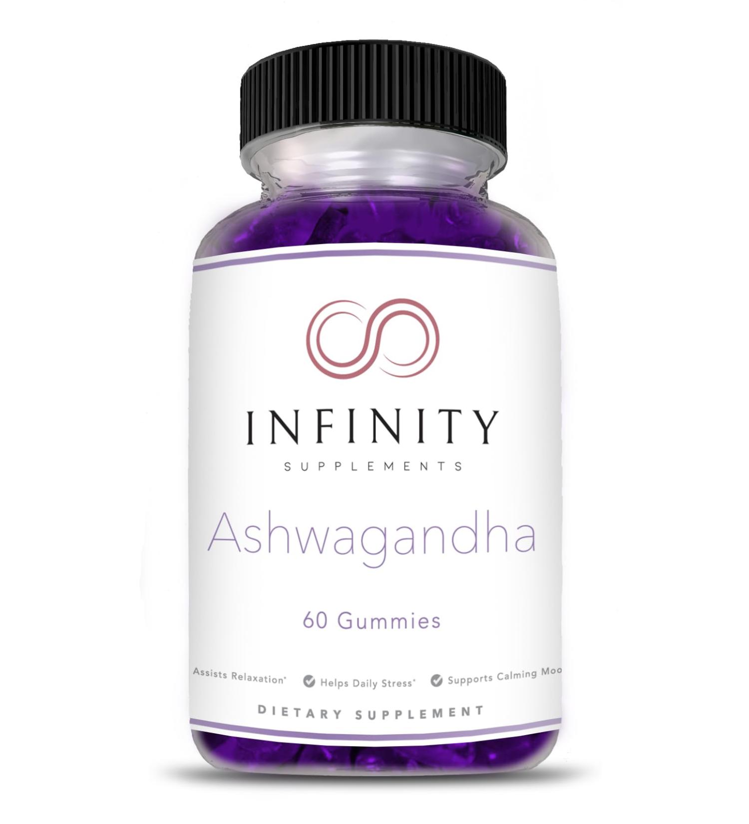 Infinity Supplements Extra Strength Ashwagandha Gummies with Cherry Raspberry and Pomegranate Flavor 60 Count (Pack of 1) - Buy Online on GoSupps.com