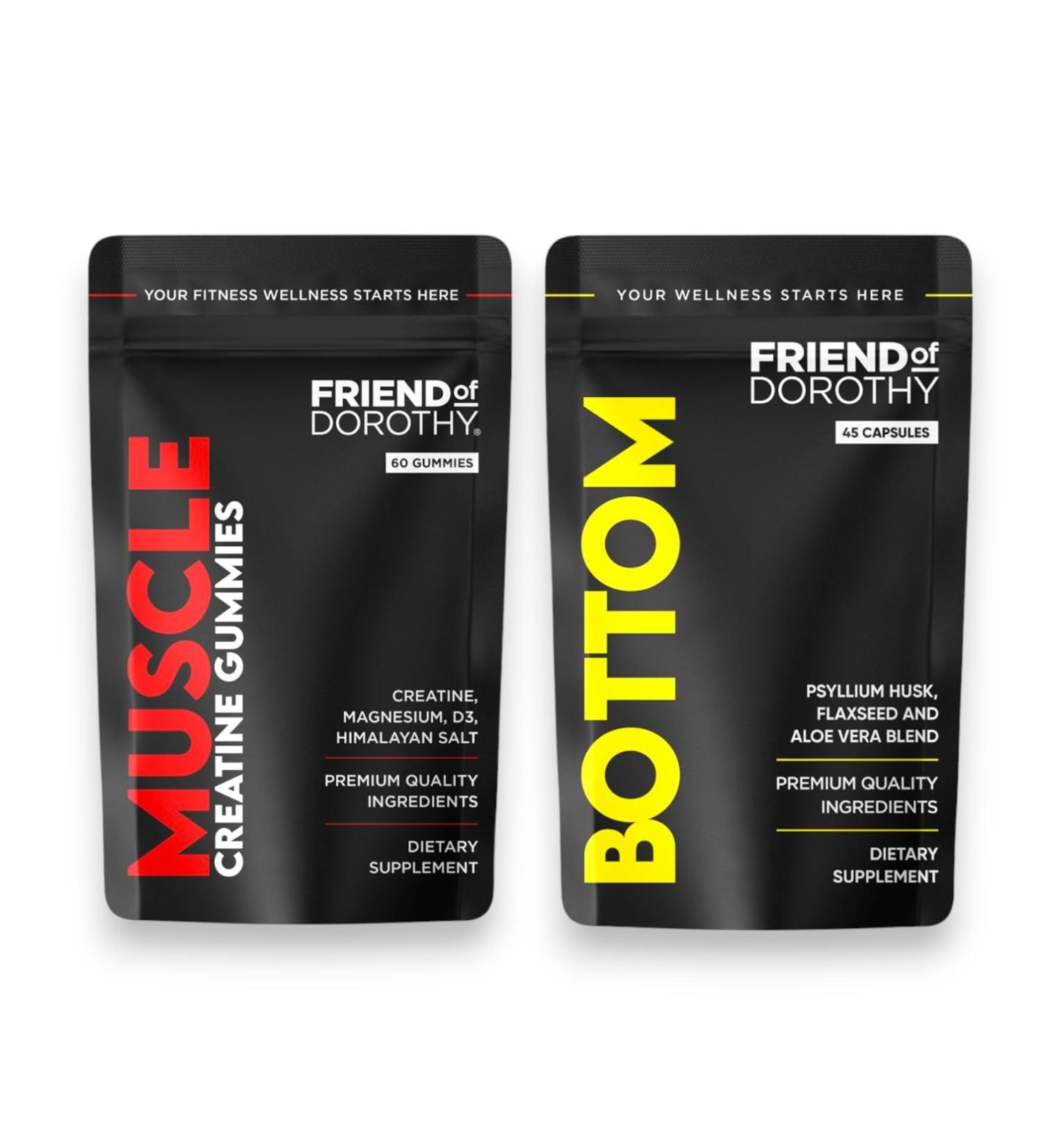 FRIEND OF DOROTHY Muscle & Digestive Support Bundle Support Recovery and Gut Confidence - 60 Muscle Gummies & 45 Fiber Capsules - Buy Online on GoSupps.com