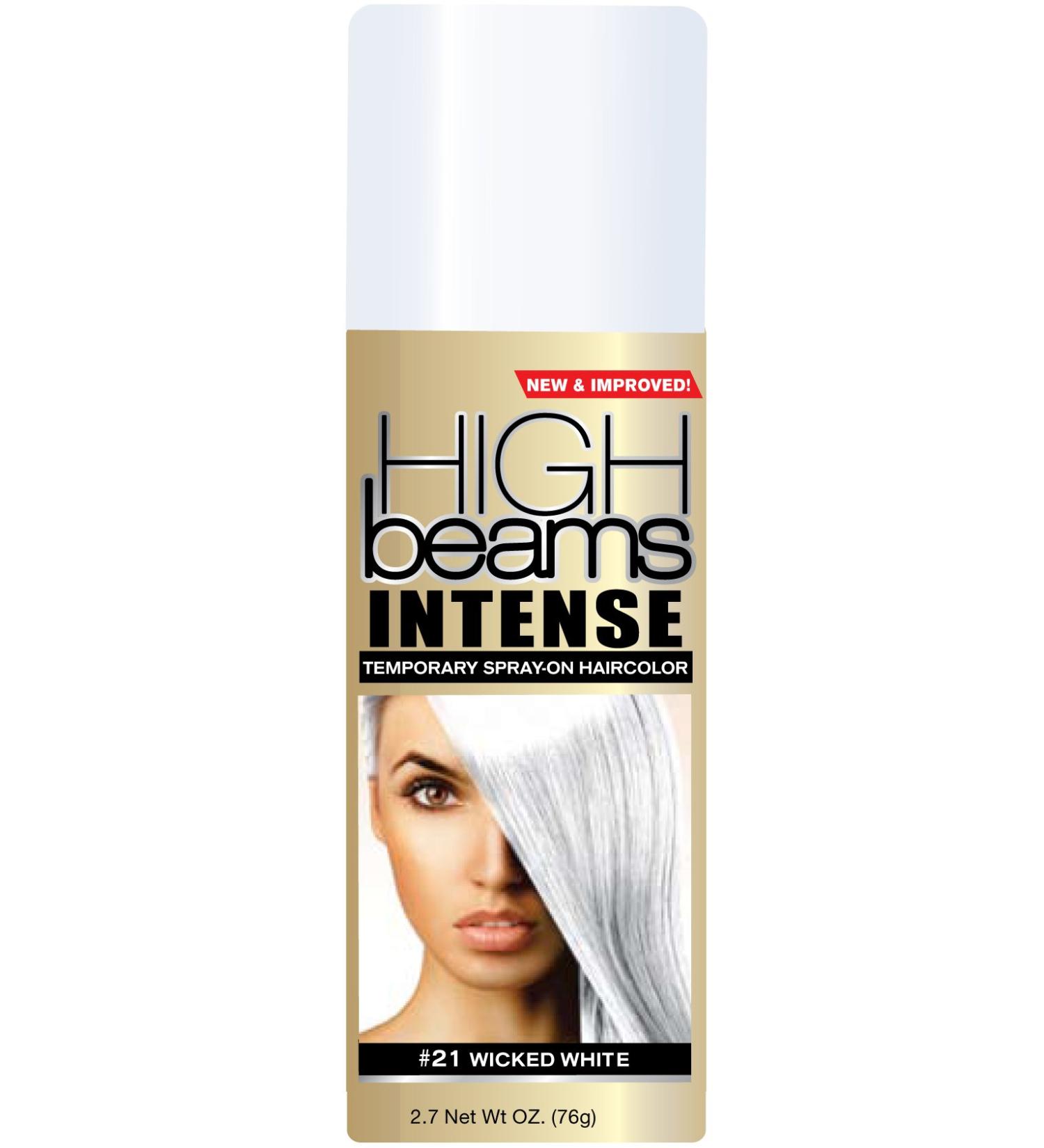 High Beams Intense Temporary Spray On Hair Color - #21 Wick White 2.7 oz. (Pack of 2) by High Beams White 2.7 Ounce (Pack of 2)