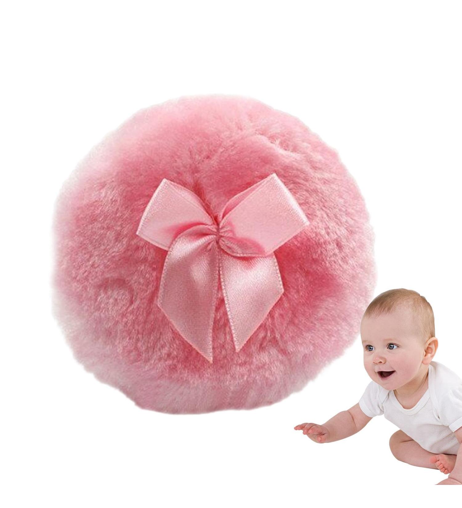 Flufy Plush Powder Puff - Portable Ultra Soft Plush Baby Powder Puff | Plush Baby Flufy Powder Puff with Cute Bowknot | Makeup Puff | Comfortable Kids Body Talcum Powders Puff for Loose Powder Pink - Buy Online on GoSupps.com