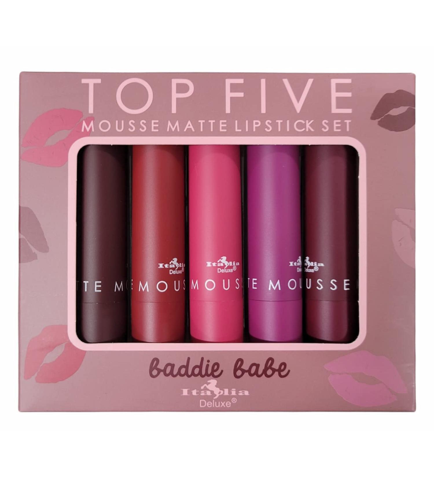 Italia Deluxe Top Five Mousse Matte Lipstick Set (Baddie Babe)
