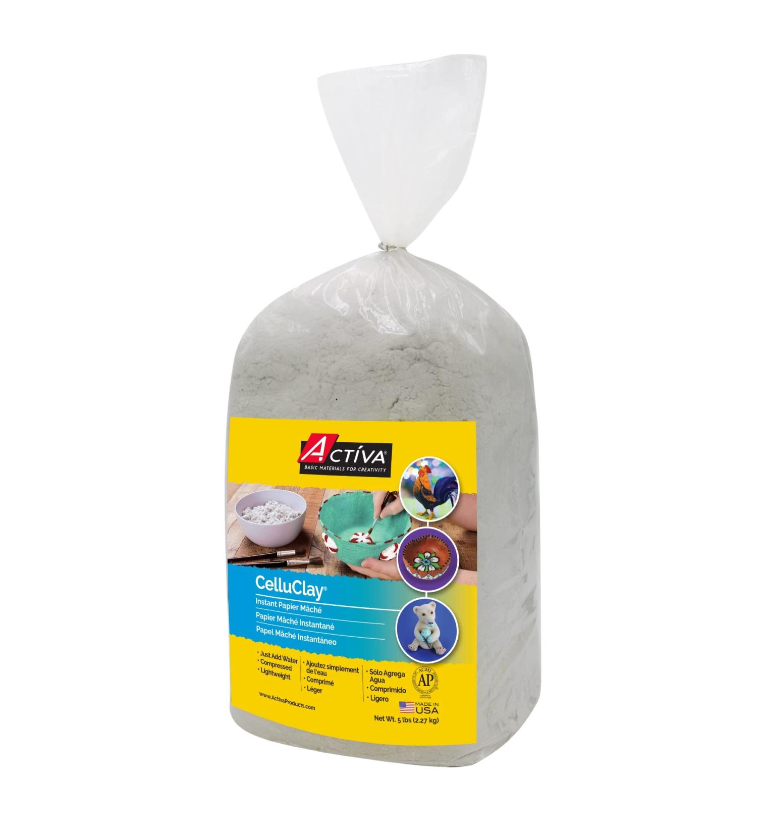 Activa Celluclay 5lb Gray Instant Papier-Mache - Non-Toxic Arts & Crafts Supply - Buy Online on GoSupps.com