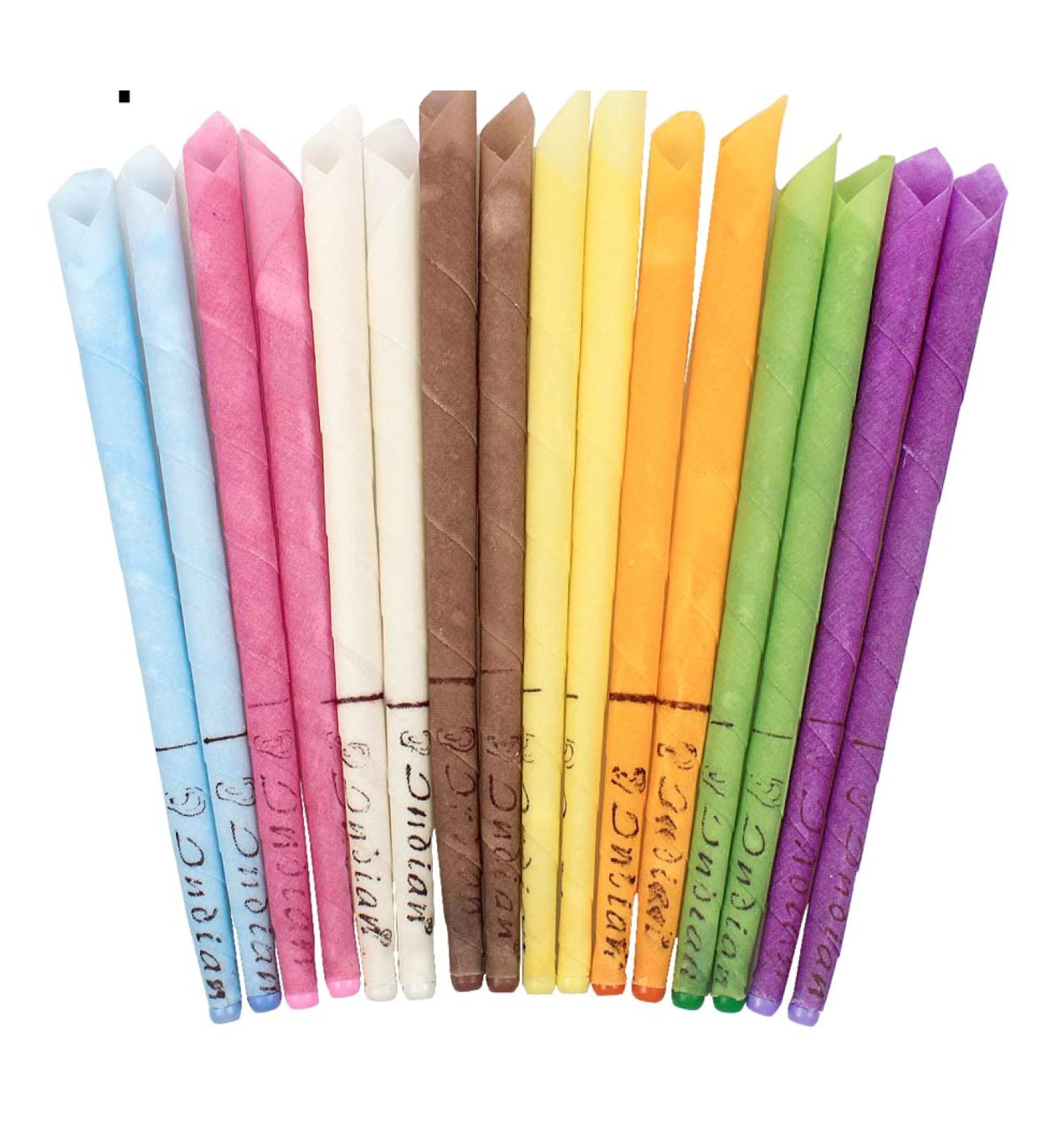 Vesaneae 16 Pcs Beeswax Ear Candles - 100% Natural & Non-Toxic | Scented Cones in 8 Colors | Fragrance Organic Plant Material | Hollow Cone Candles - Buy Online on GoSupps.com