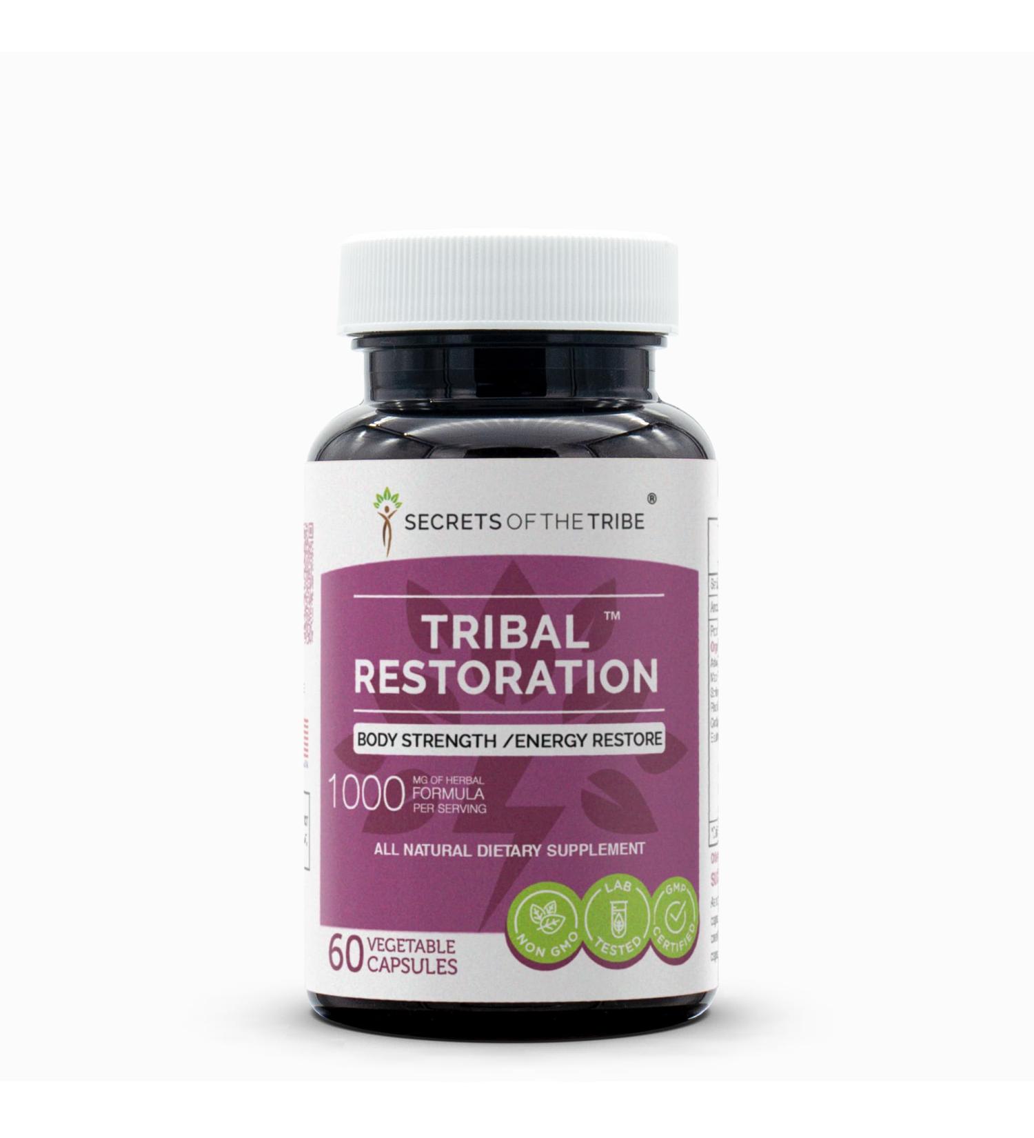 Secrets of the Tribe - Tribal Restoration, Body Strength/Energy Restore, Herbal Supplement Blend (60 Capsules) 60 Count (Pack of 1) - Buy Online on GoSupps.com