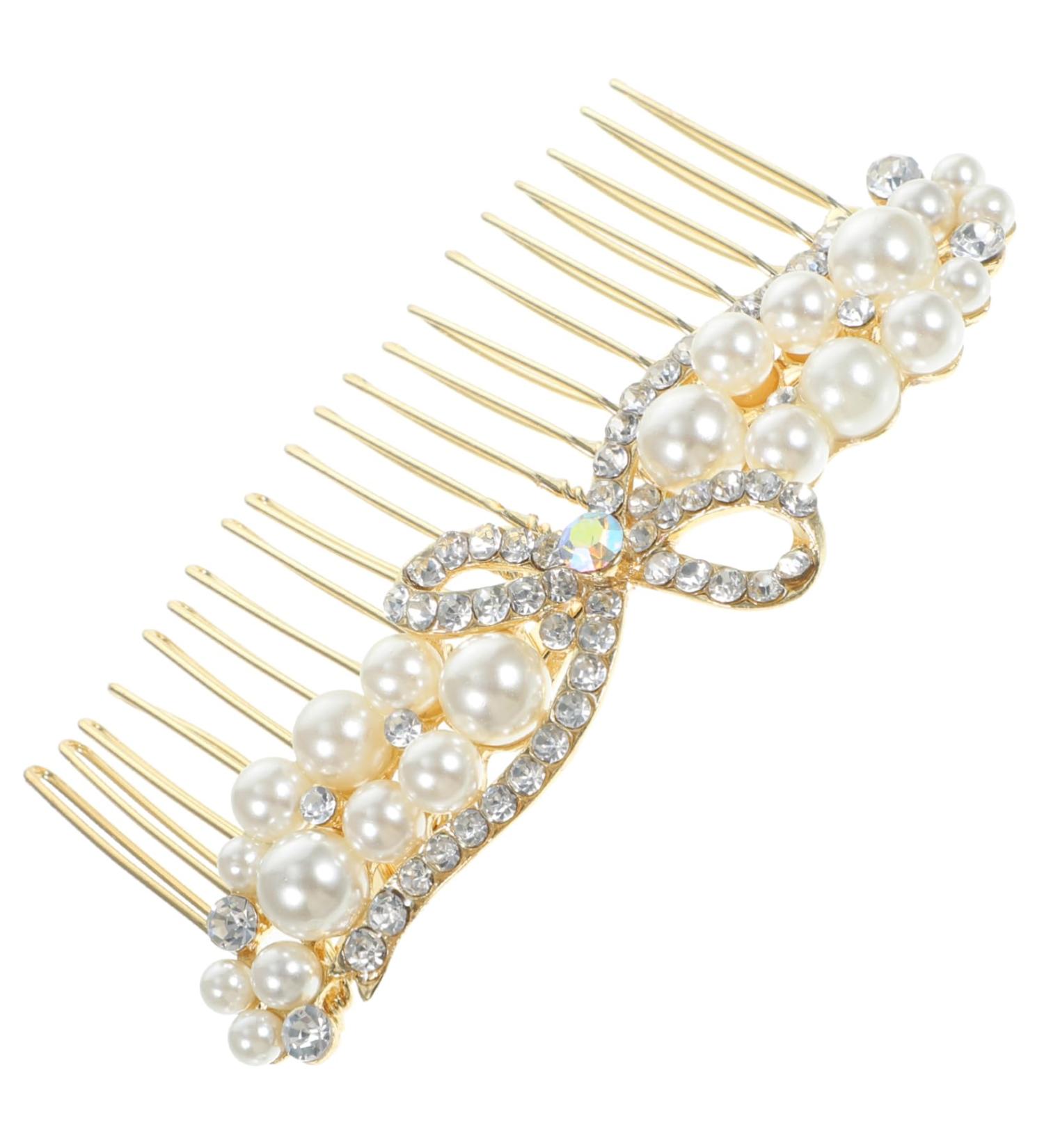 Didiseaon Alloy Rhinestone Hair Comb Pearl Headpiece Flower Girl Hair Accessory Comb Headband Bun Holder Clip Pearl Headbands Girls Headband Wedding Bride Decorate Rhinestones - Buy Online on GoSupps.com