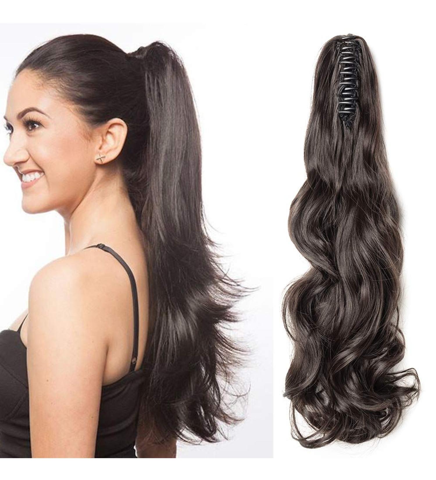 Sego Dark Brown Ponytail Extension - Voluminous Wavy Hairpiece (45cm 140g) for Natural-Looking Style - Buy Online on GoSupps.com