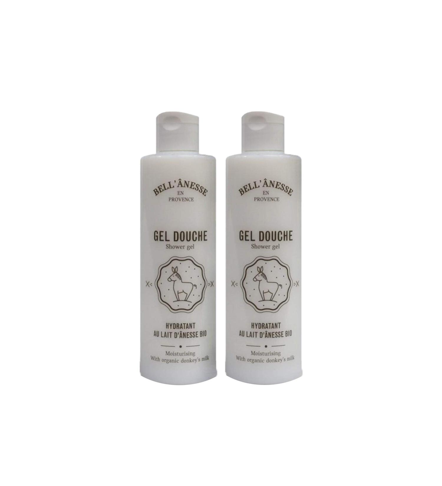BELL'ANESSE La Bell' Anesse - Shower Gel with Organic Donkey's Milk - Pack of 2 x 250 ml Bottles - Provence Nature Label