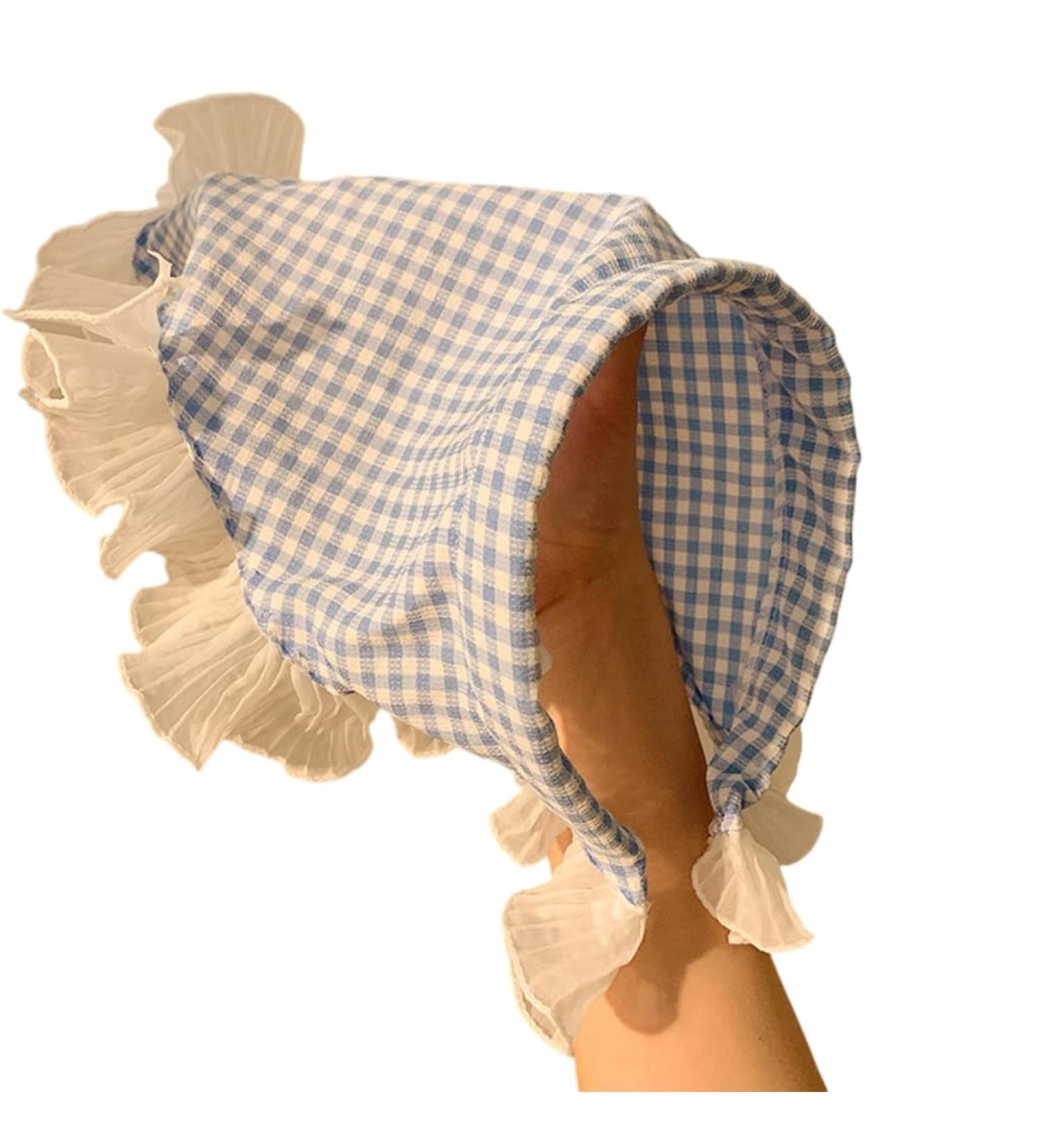 Soft and Comfortable Checkered Headbands Triangled Head Kerchief Elegant Bandanas Hair Accessory for Various Hairstyles Blue - Buy Online on GoSupps.com