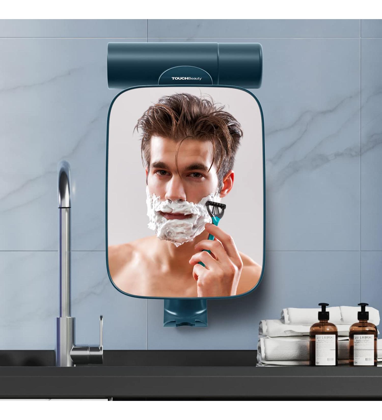 TOUCHBeauty 3X Shower Mirror with Razor Holder - 360 Degree Swivel, Larger Size 11, Blue Men's Bathroom Accessories - Buy Online on GoSupps.com
