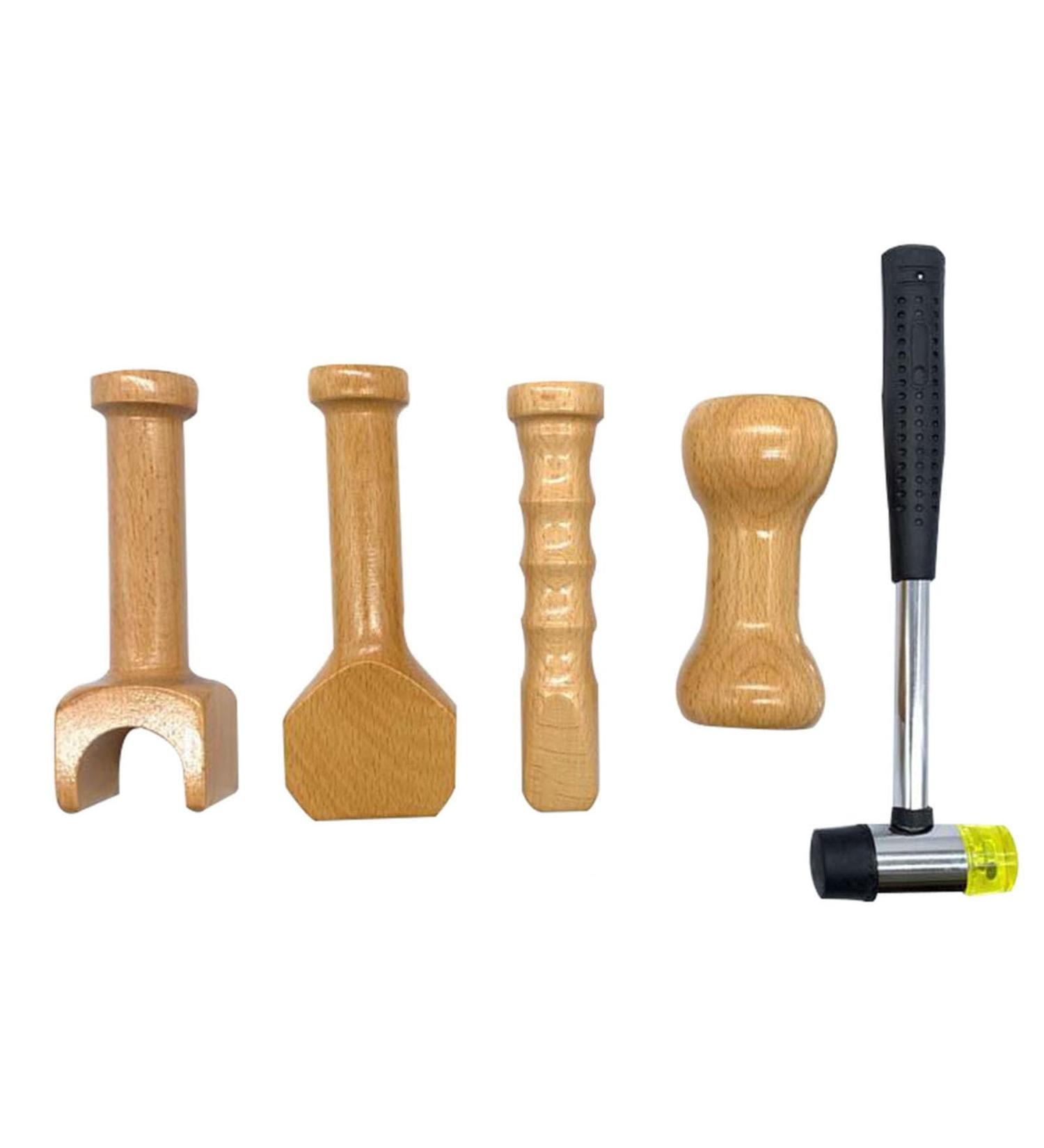 Chiropractic Adjustment Tools Set - 5-Piece Hammer & Chisel for Neck & Vertebrae Massage Therapy - Buy Online on GoSupps.com
