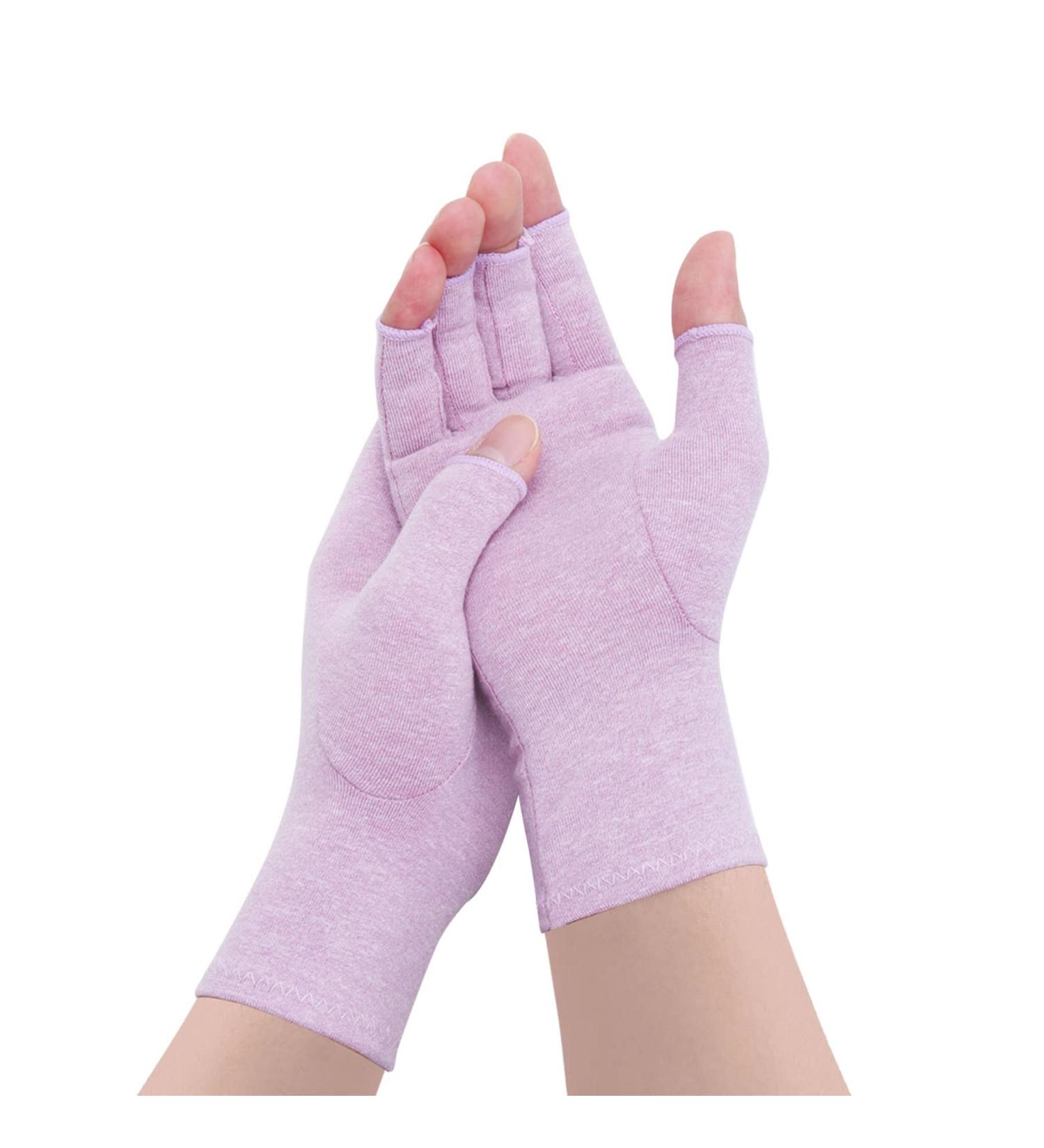 Compression Rheumatoid Arthritis Gloves - Joint Pain Relief & Hand Warmth - Purple (Size L) - Buy Online on GoSupps.com