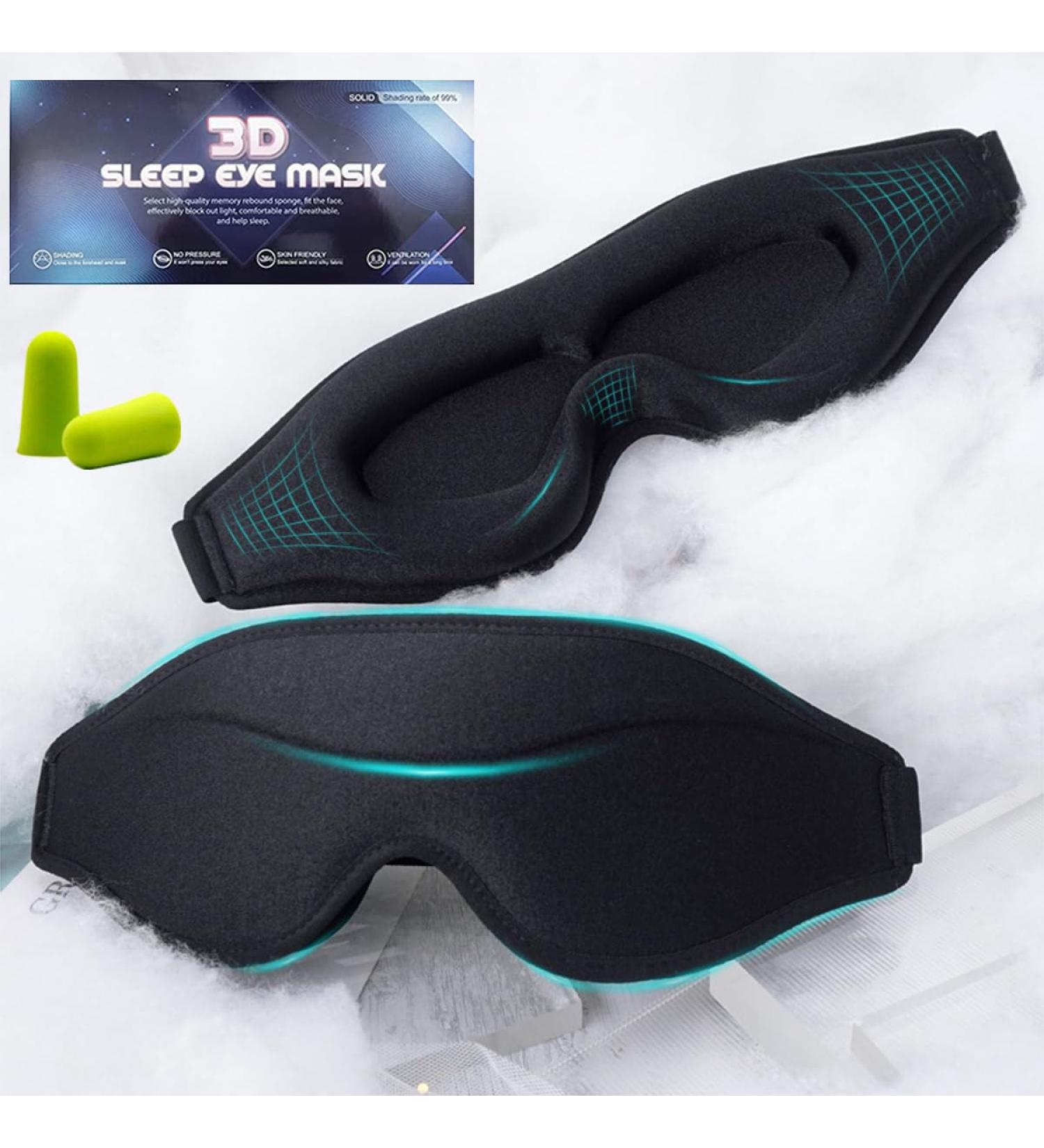 3D Sleep Mask for Men Women 3D Deep Contoured Eye Covers 100% Light Blockout Night Blindfold for Sleeping Comfortable Zero Eye Pressure Memory Foam Sleep Eye mask for Travel Office Outdoor Yoga - Buy Online on GoSupps.com