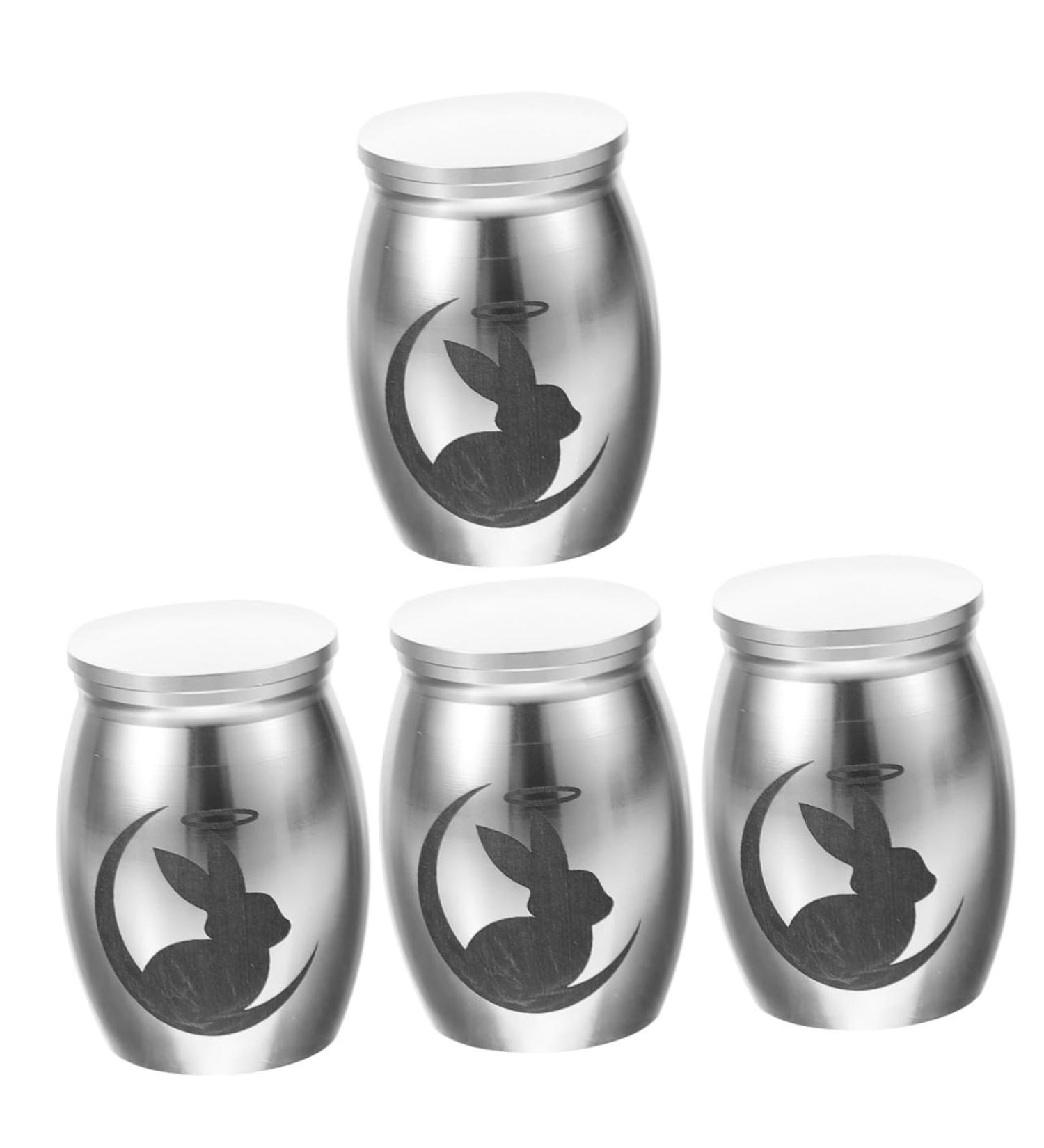 BESPORTBLE 4pcs Rabbit Urn Urns Small Pet Urn Bunny Mini Urn Metal Pet Urn Memorials Pet Urn Stainless Steel 4.00X3.00X3.00CMx4pcs Silverx4pcs - Buy Online on GoSupps.com