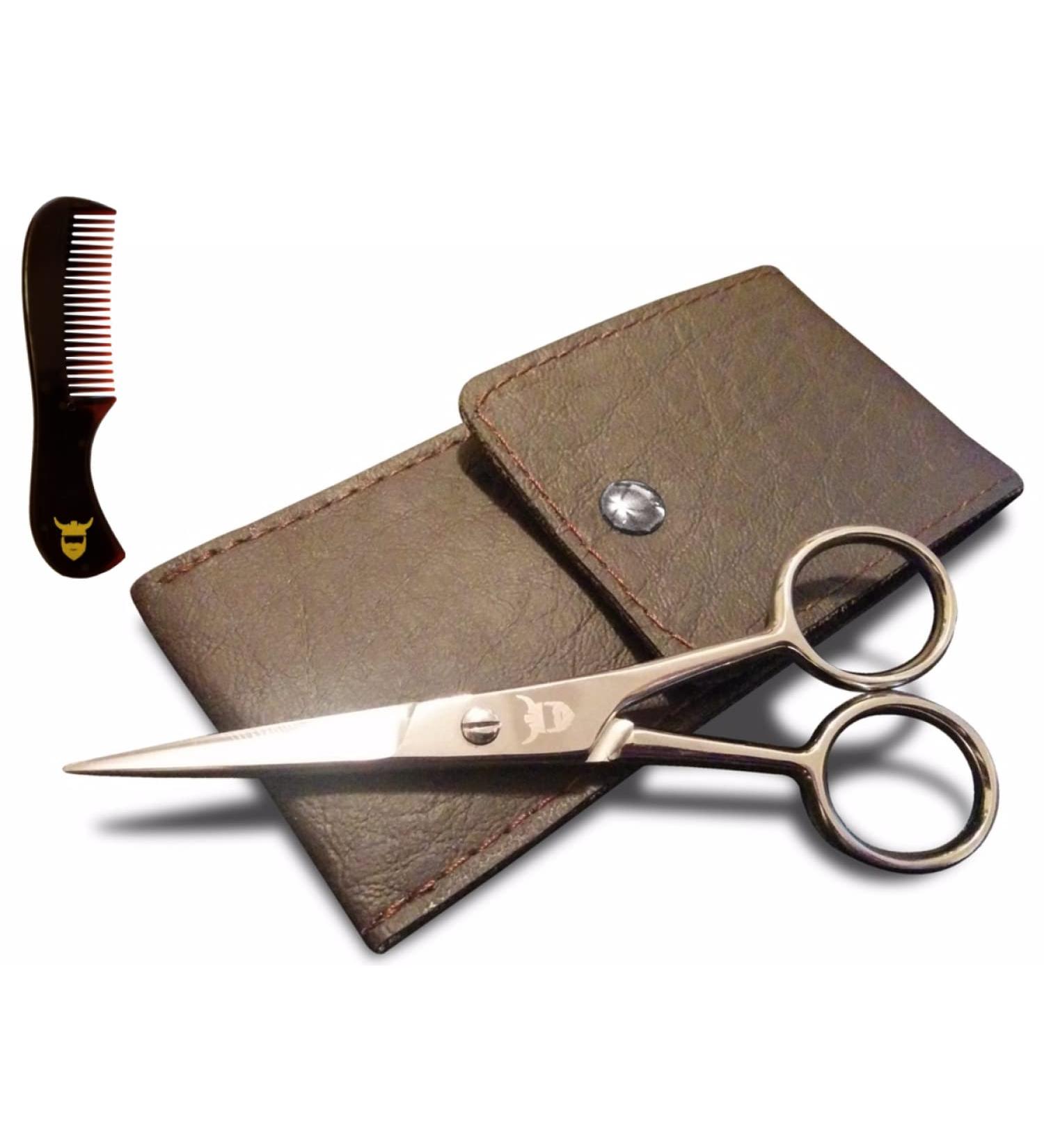 Striking Viking Beard and Mustache Grooming Kit - Beard Scissors, Mustache Comb, Carry Case - Facial Hair Trimming Tools - Buy Online on GoSupps.com