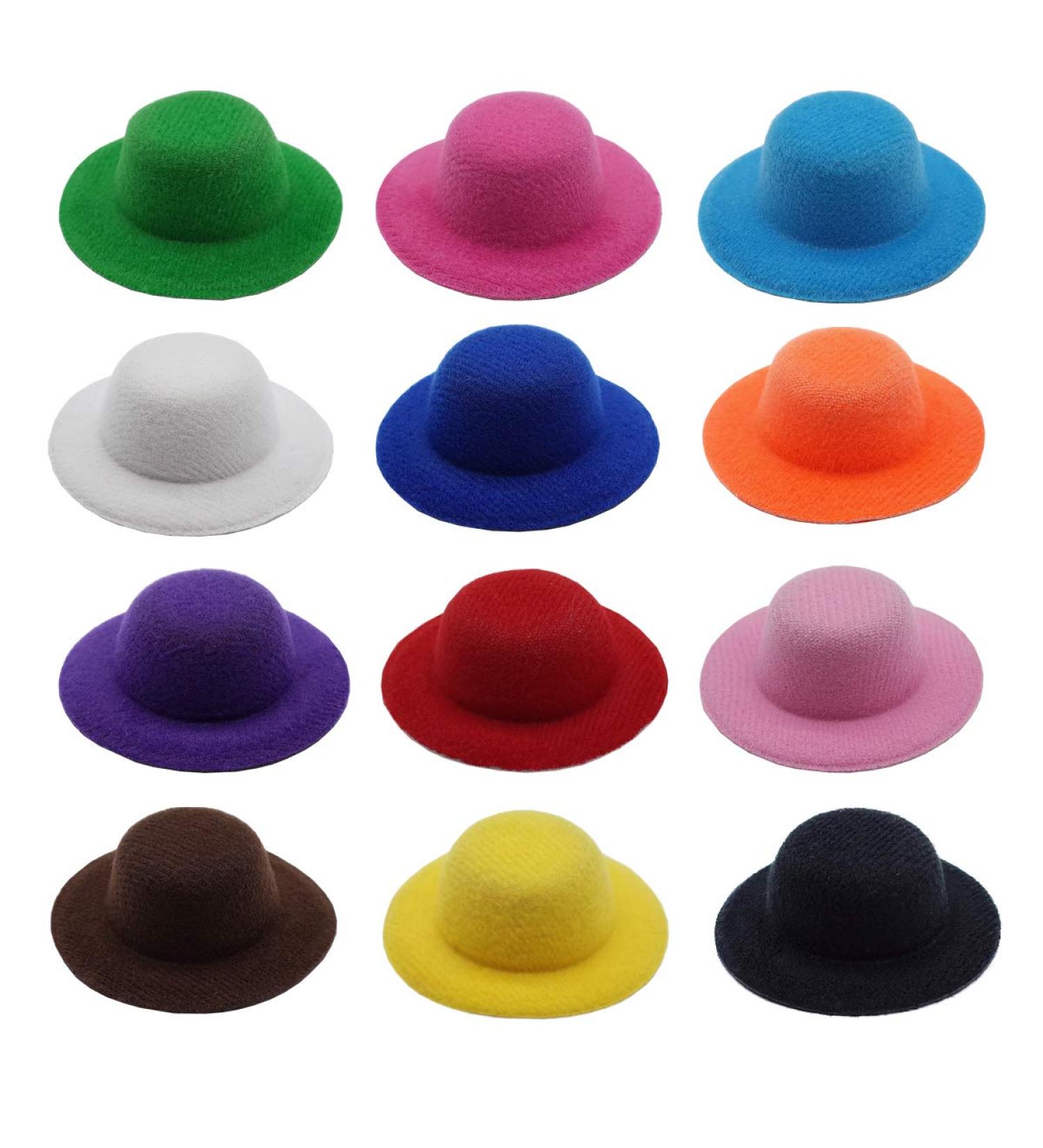 12 Colors Miniature Doll Hats for DIY Crafts & Hair Accessories - 2.3/5.8cm - Buy Online on GoSupps.com