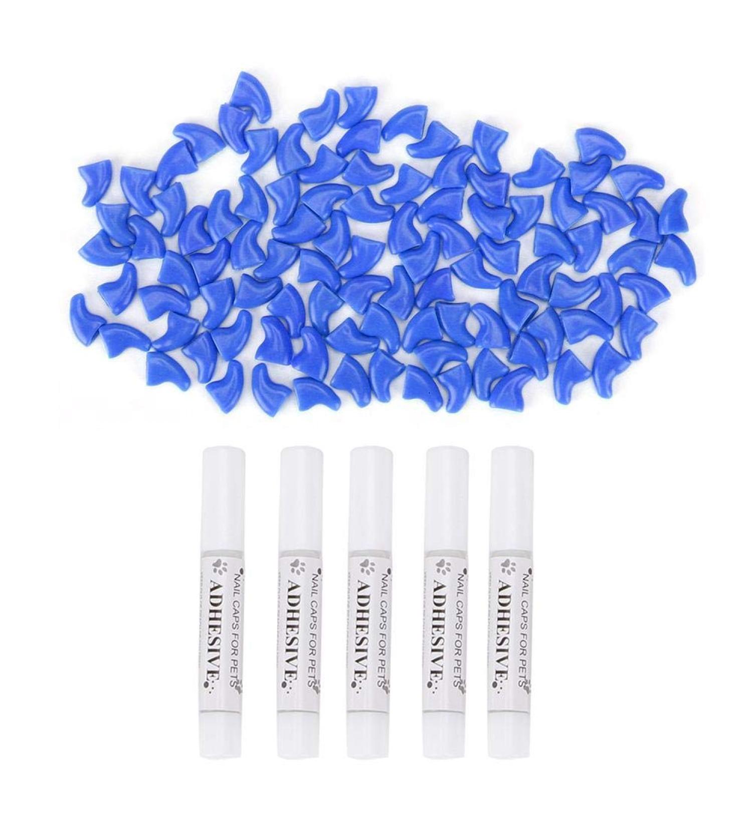 Cikonielf 100PCS Soft Pet Cat Nail Caps Claws Safe Anti Scratch Dog Paw Claw Protector Covers with Instructions With multiple options.(Blue S) - Buy Online on GoSupps.com