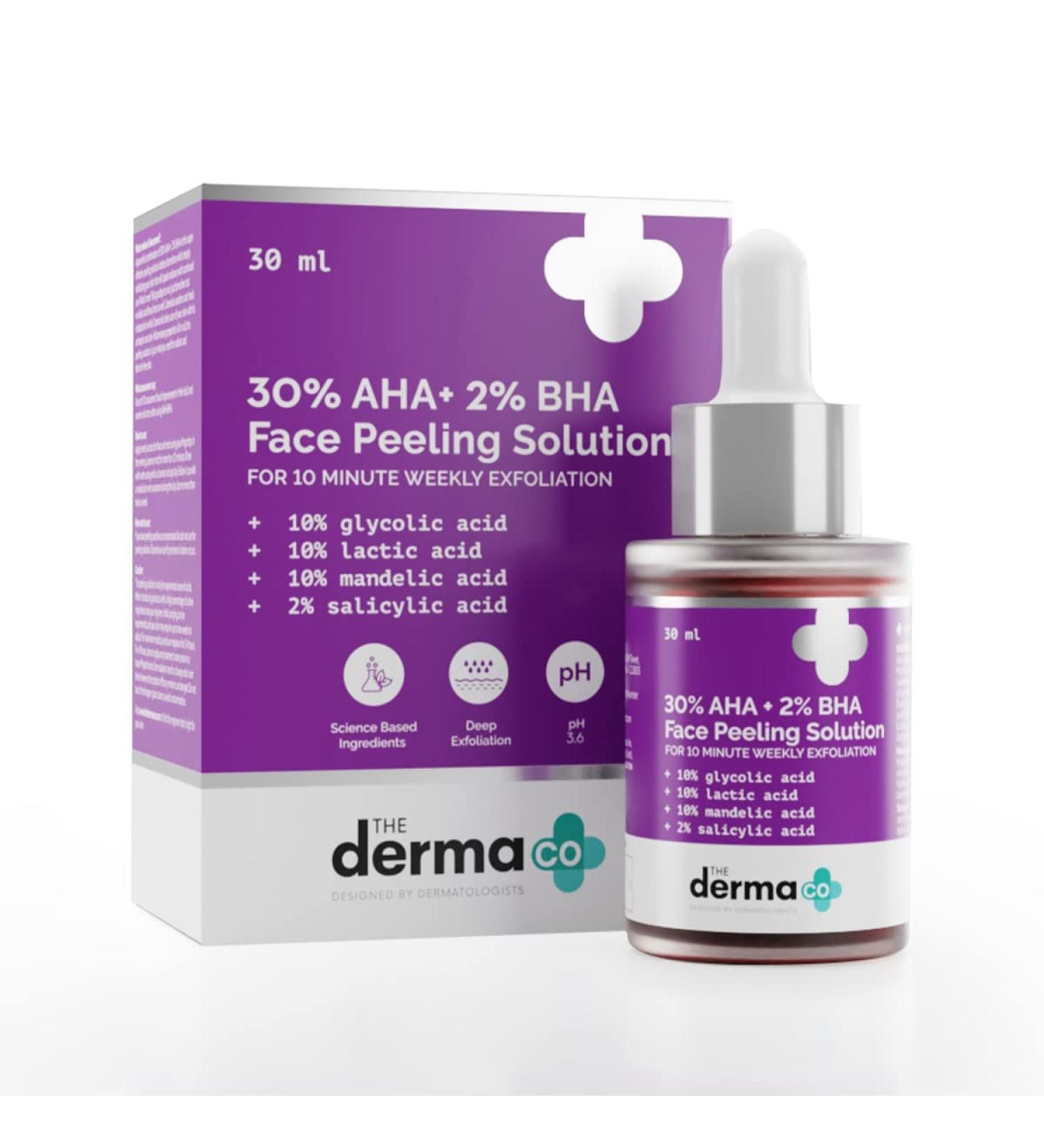 30% AHA + 2% BHA Peeling Solution | Deep Exfoliation for Clogged Pores & Acne Marks | Anti-Aging Skin Care | 1.01 Fl Oz - Buy Online on GoSupps.com
