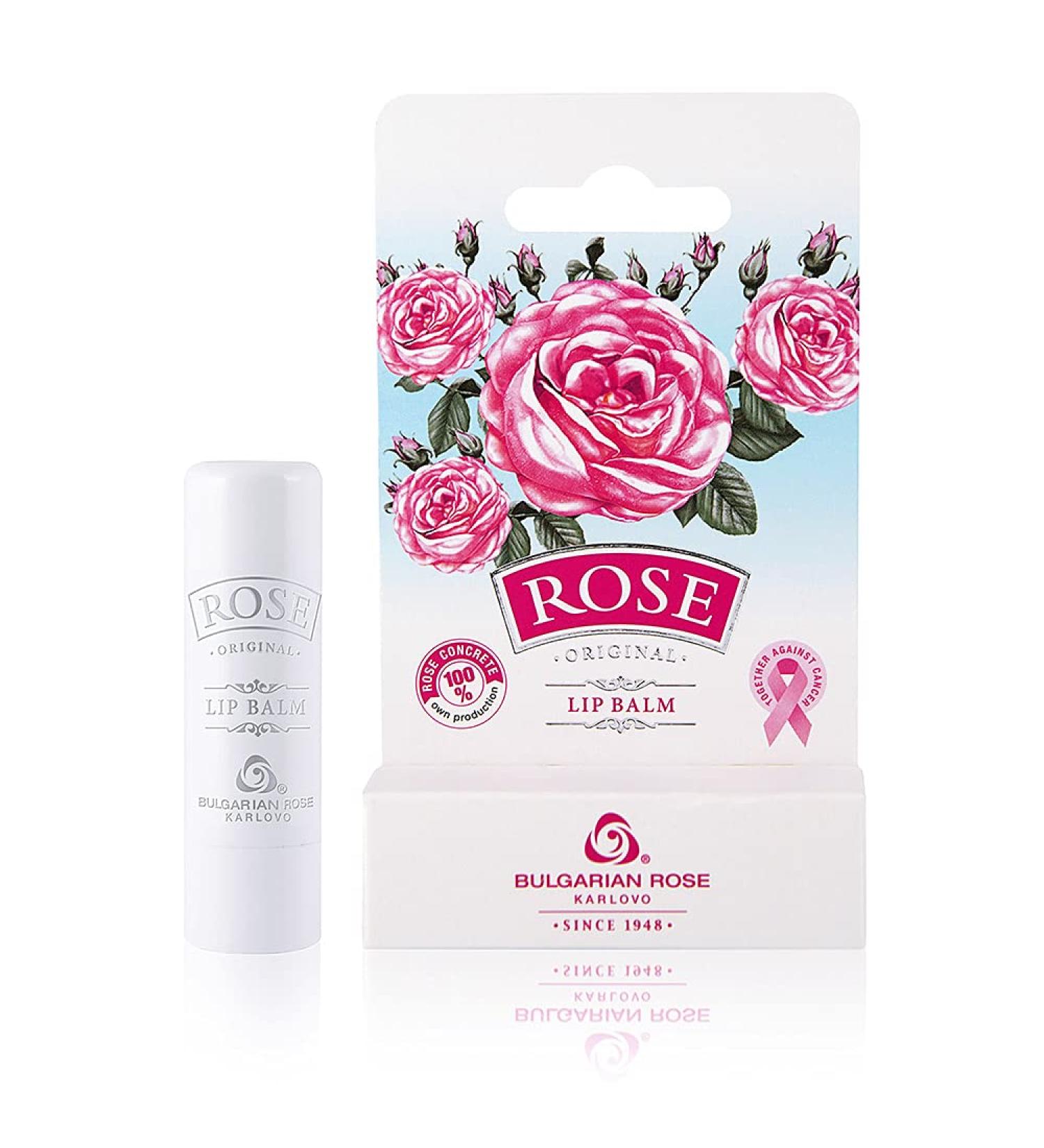 Bulgarian Rose Lip Balm 5 ML | Original with Vitamin Oils & Rose Concrete | Natural Hydration - Buy Online on GoSupps.com
