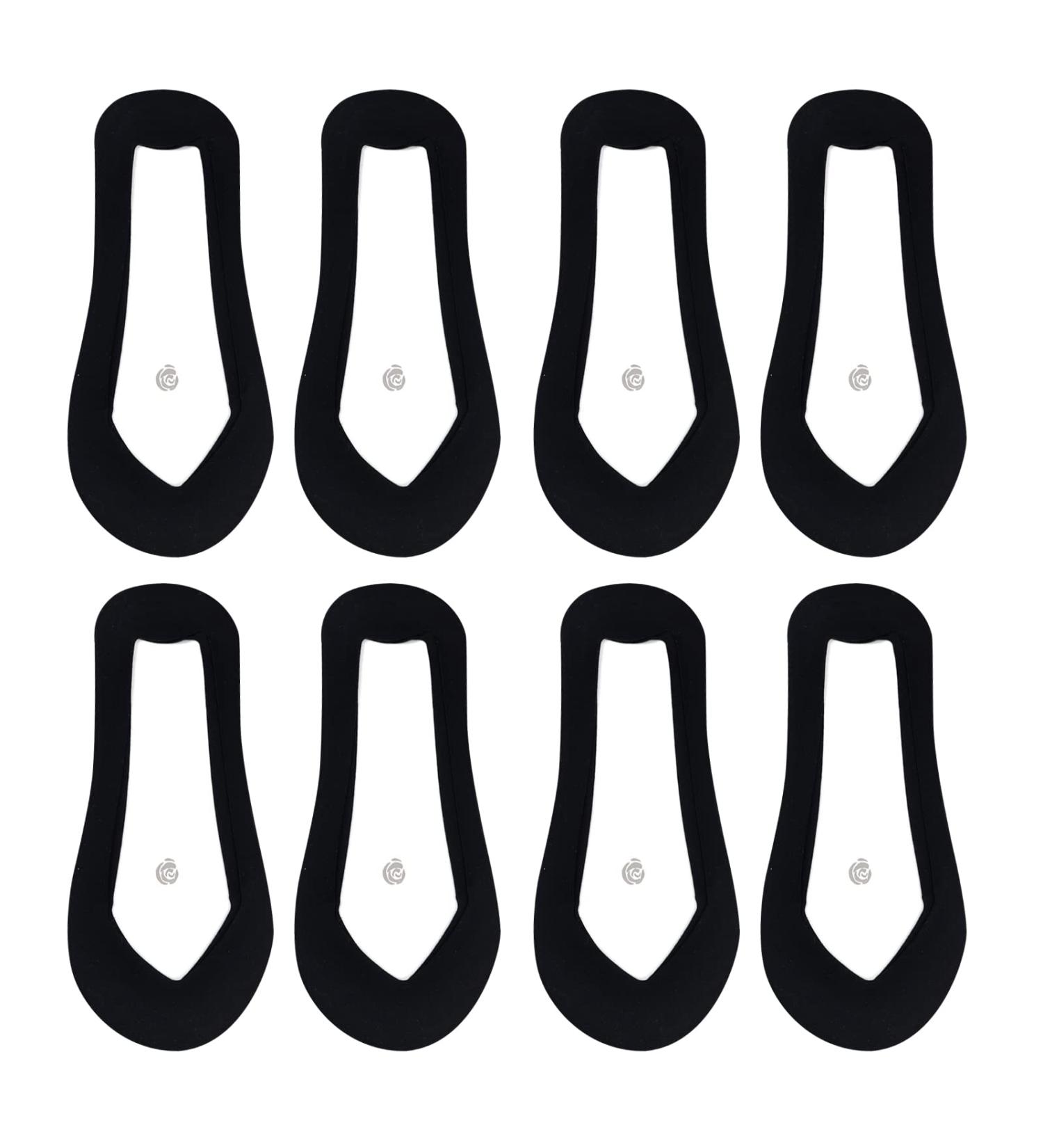 Swysgs 4 Pairs V-Shaped Open Ice Silk Boat Socks - Children's Slide-Resistant Invisible Socks (Black) - Shop Internationally - Buy Online on GoSupps.com