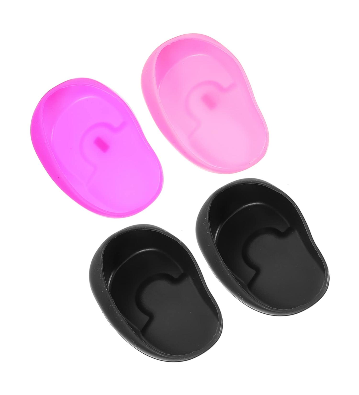 Healeved 4pcs Hair Dye Earmuffs - Black Ear Cuff Baking Oil Shawl - 7.5x5cm - Assorted Color | Shop Now - Buy Online on GoSupps.com