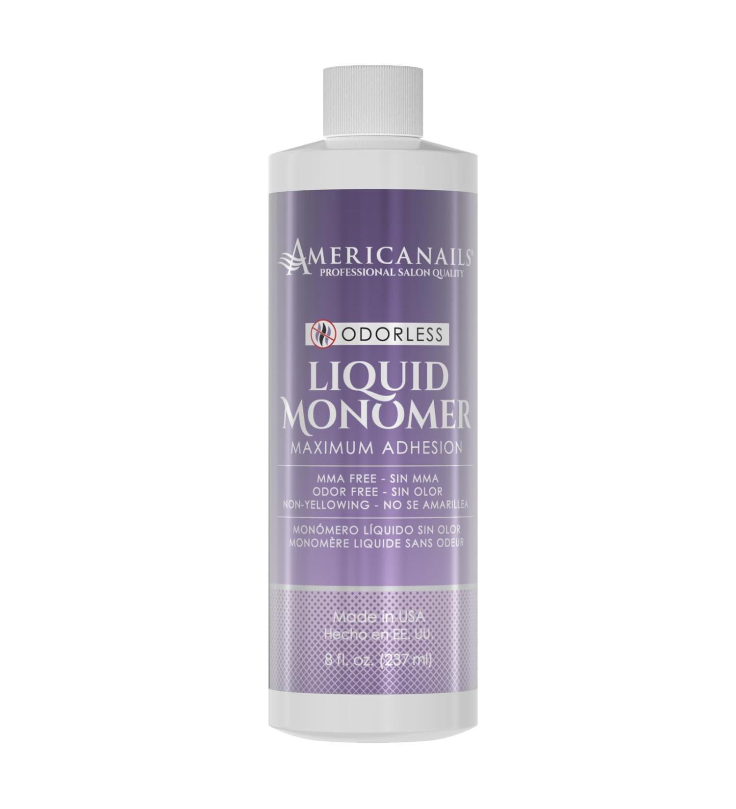 Americanails Nail Monomer Liquid 8oz - Odorless Maximum Adhesion Acrylic Monomer for Perfect Nail Enhancements - Buy Online on GoSupps.com