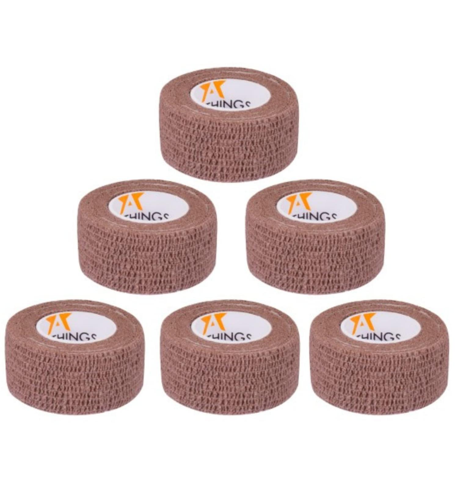 Amathings 6 Self-Adhering Bandages | 2.5cm x 4.5m | Non-Adhesive Pain-Free Finger & Toe Tape | Ideal for Home & Travel - Buy Online on GoSupps.com