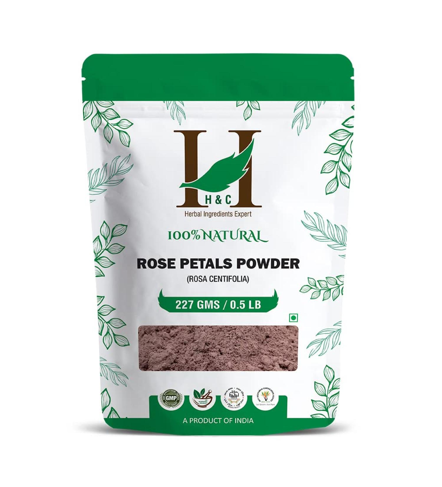 100% Pure Rose Petals Powder (Rosa Centifolia) - 1/2 LB/ 227g/ 8 Oz for Facial Masks | H&C Herbal Ingredients - Buy Online on GoSupps.com