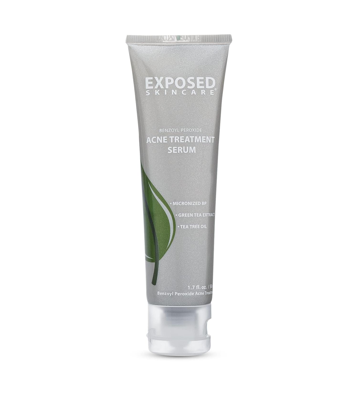 Exposed Skin Care Acne Treatment Serum – Lightweight Acne Spot Treatment with Micro Benzoyl Peroxide, Green Tea & Tea Tree Oil, Quickly Clears Pimples and Breakouts, 2.7 Fl Oz - Buy Online on GoSupps.com