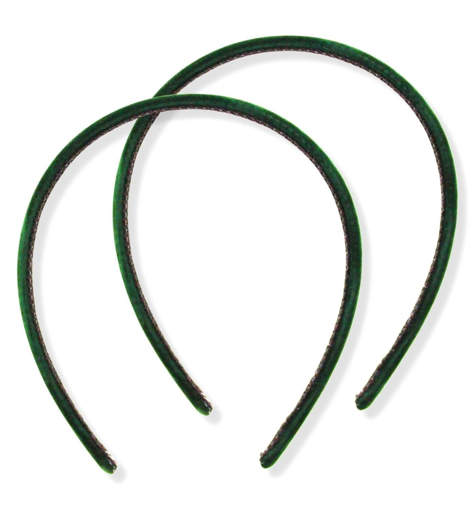 Topkids Accessories 2x Thin Velvet Hair Bands Headbands Alice Bands Head Bands Hairbands Women Adult Girls Wedding Bride Fashion Luxury Comfortable 1cm 0.4" (Bottle Green) - Buy Online on GoSupps.com