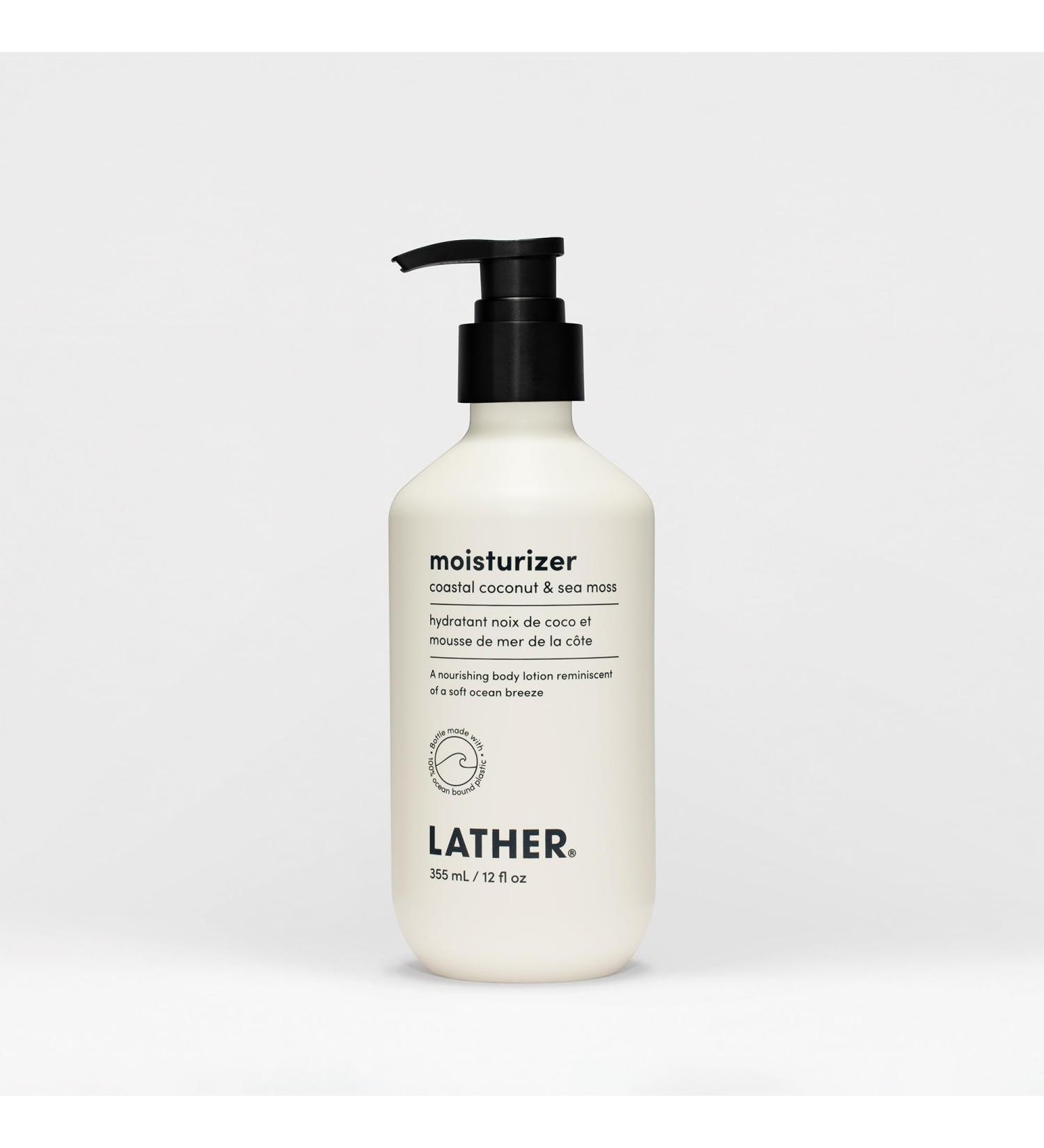 LATHER Coastal Coconut & Sea Moss Body Moisturizer | Deep Hydration Lightweight & Fast-Absorbing | Paraben & Sulfate-Free | Nourishing Skin Care for All Skin Types | 12 OZ - Buy Online on GoSupps.com