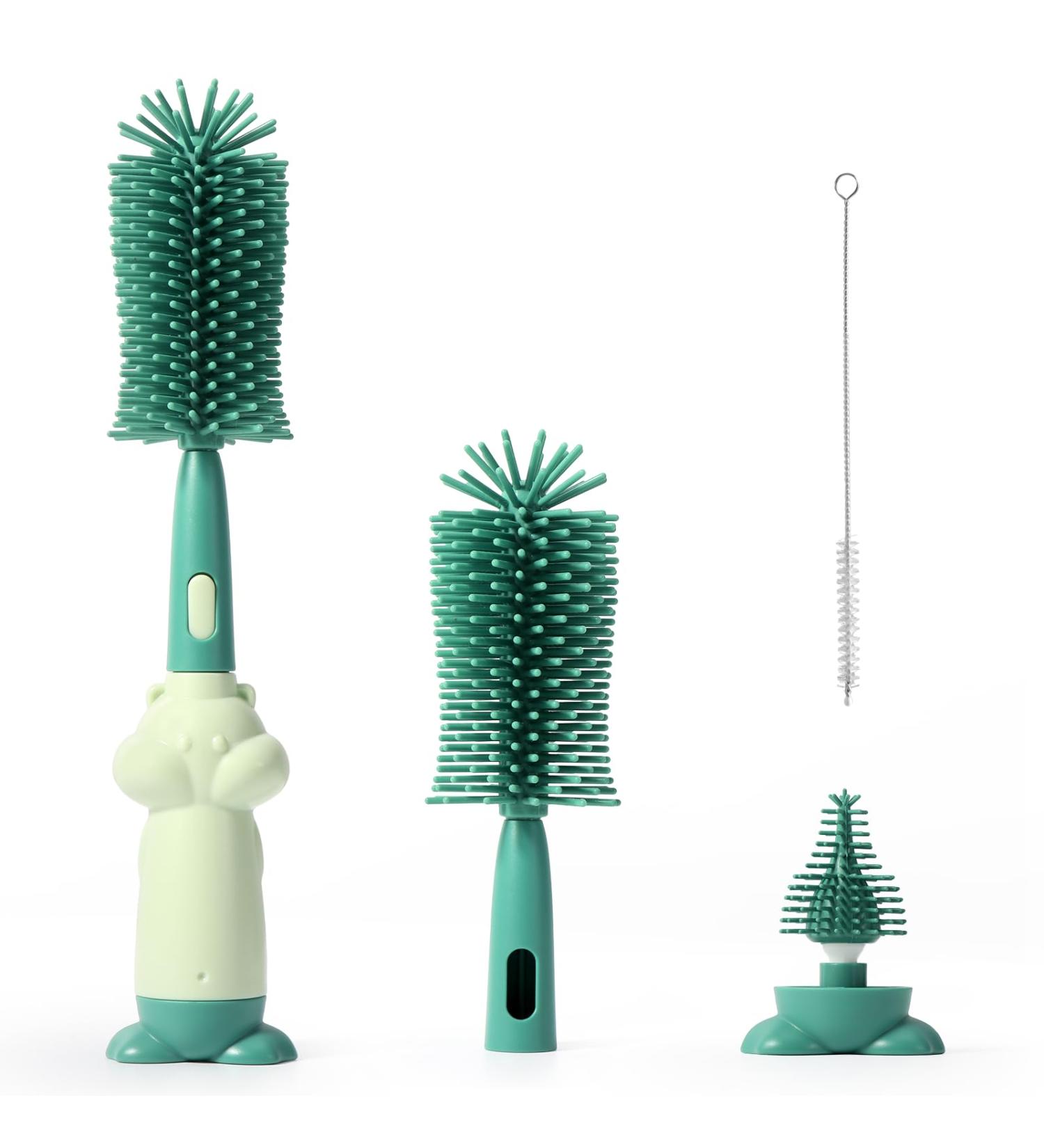 Buy Diboniur 3-in-1 Baby Bottle Brush - Durable Silicone Cleaner for Bottles & Cups | Scratch-Resistant & Easy to Use - Buy Online on GoSupps.com