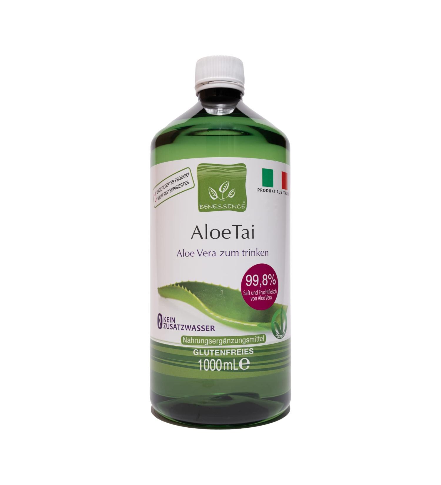Buy Benessence Aloe Vera Juice with Real Pulp - Unfiltered & Not Pasteurized - 1L Pack - Natural Health Drink for Wellness - Buy Online on GoSupps.com