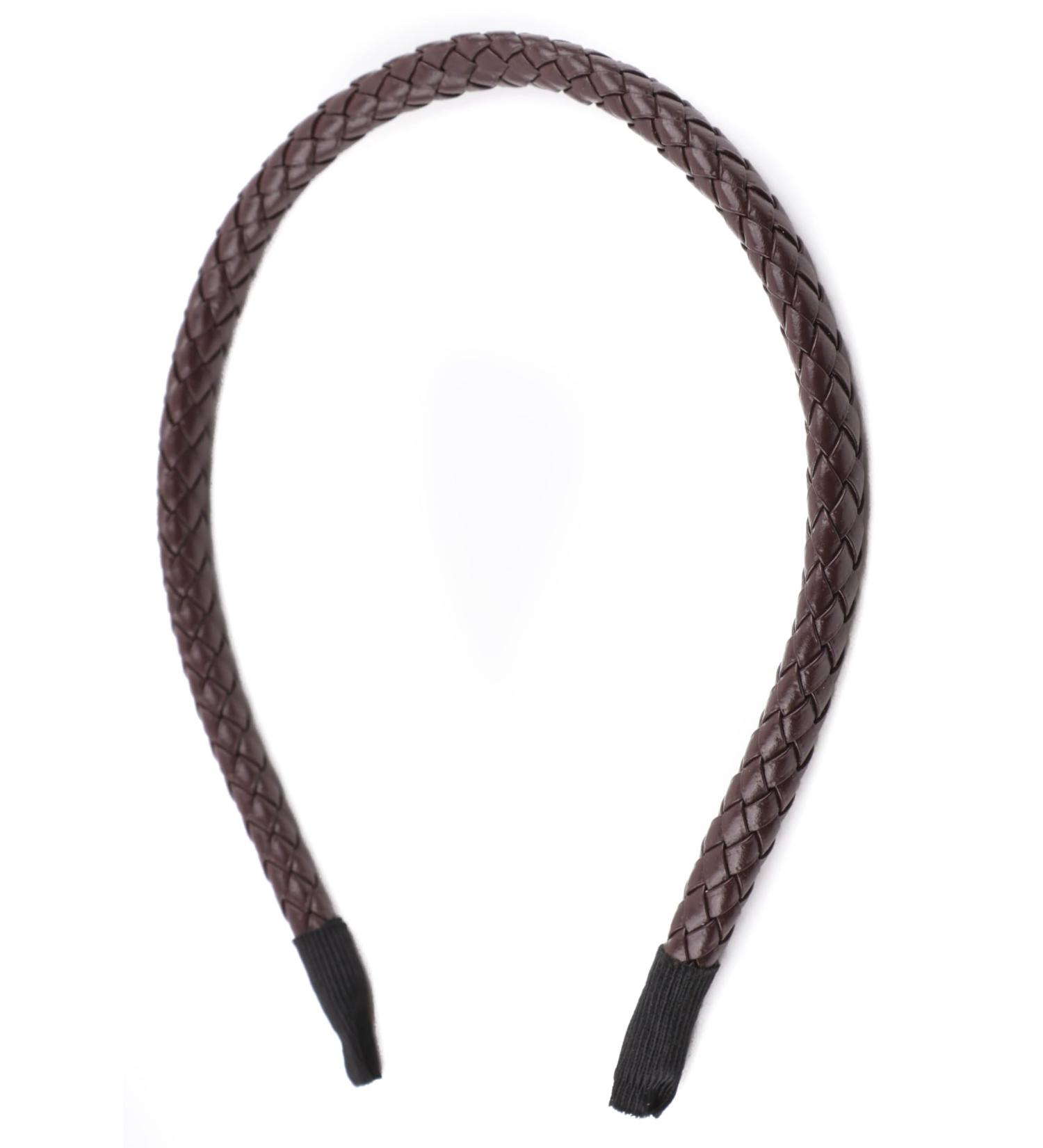  Mytoptrendz Braided Faux-Leather Headband All-Over Plaited Design Narrow Alices Hair Band Girls Women Trendy Hair Accessorie ((Dark Brown) - Buy Online on GoSupps.com